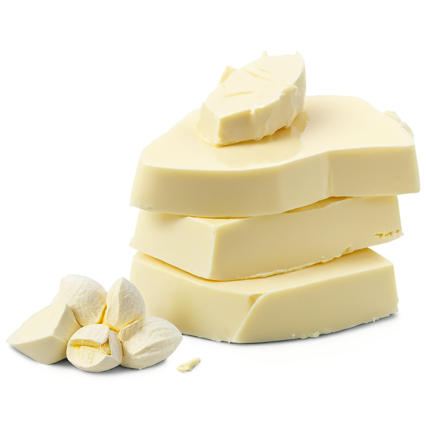 Cocoa butter isolated on transparent background, #7678