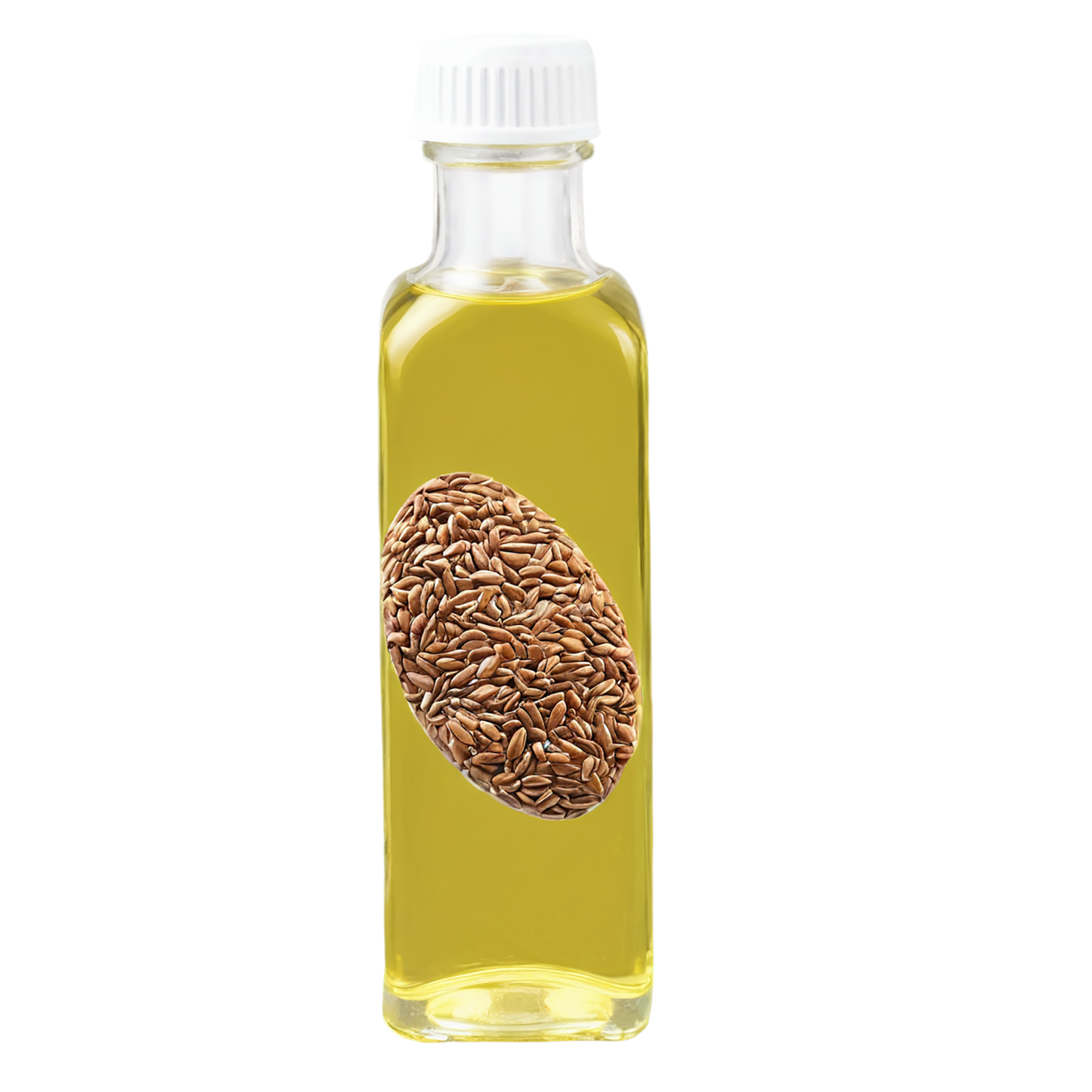 Flaxseed oil isolated on transparent background, #7748