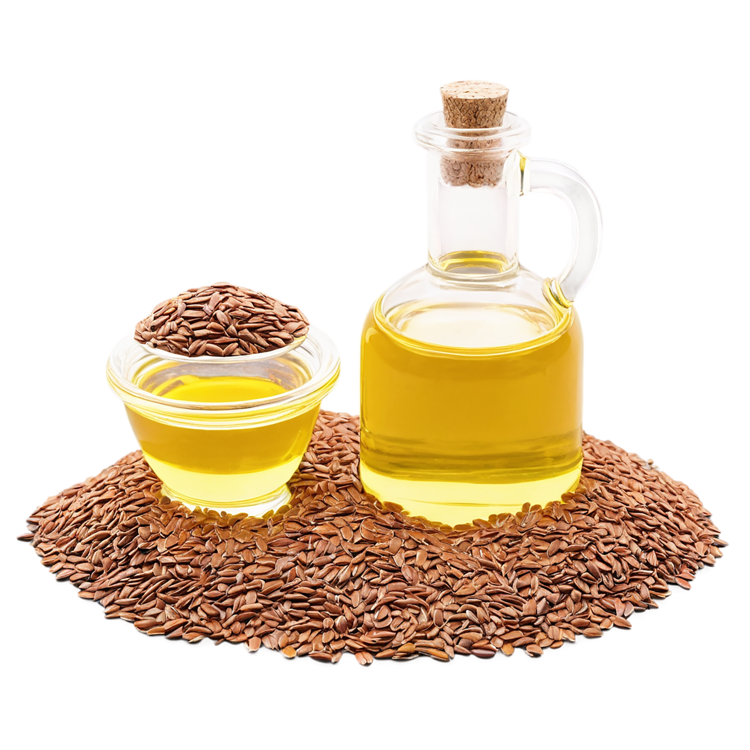 Flaxseed oil isolated on transparent background, #7749