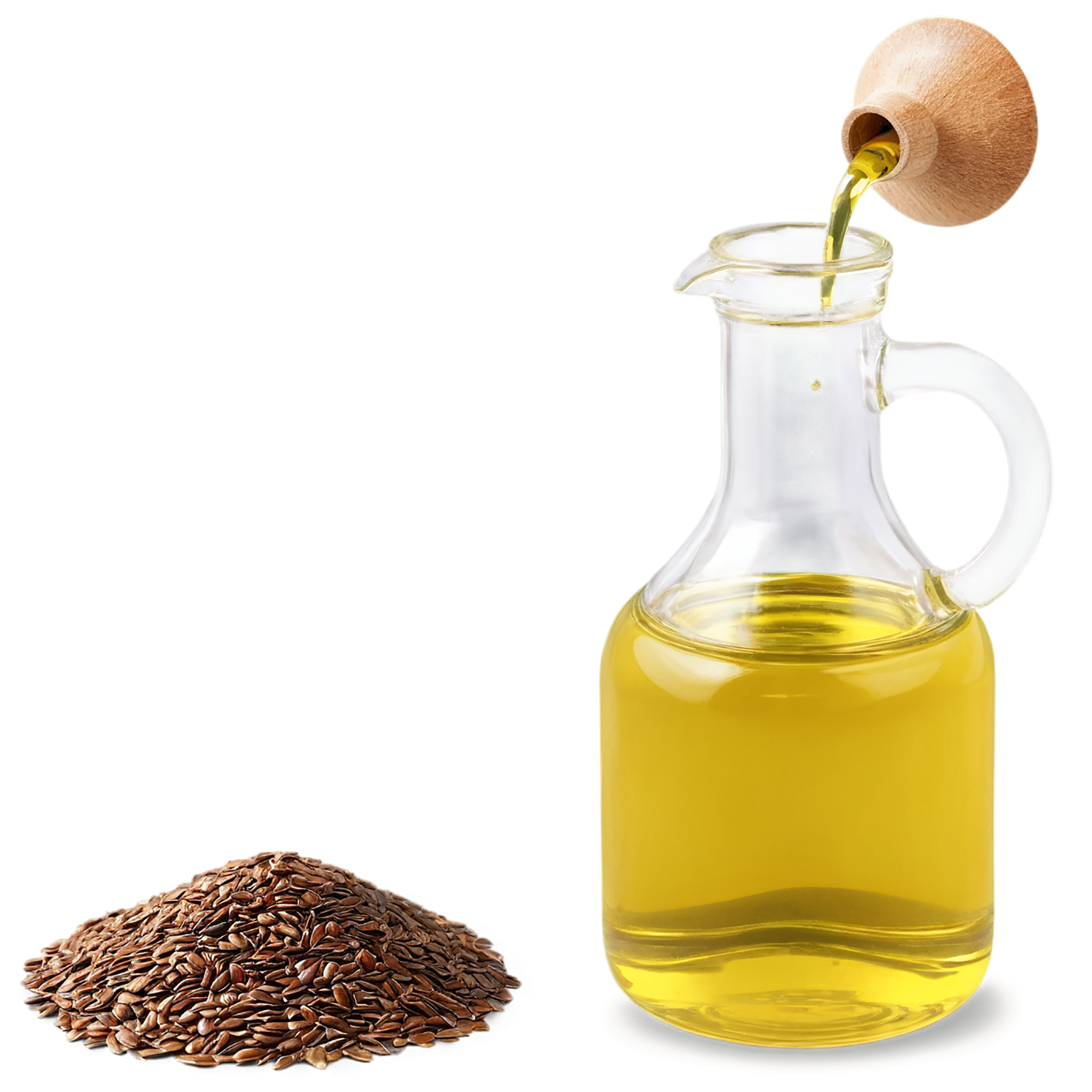 Flaxseed oil isolated on transparent background, #7753