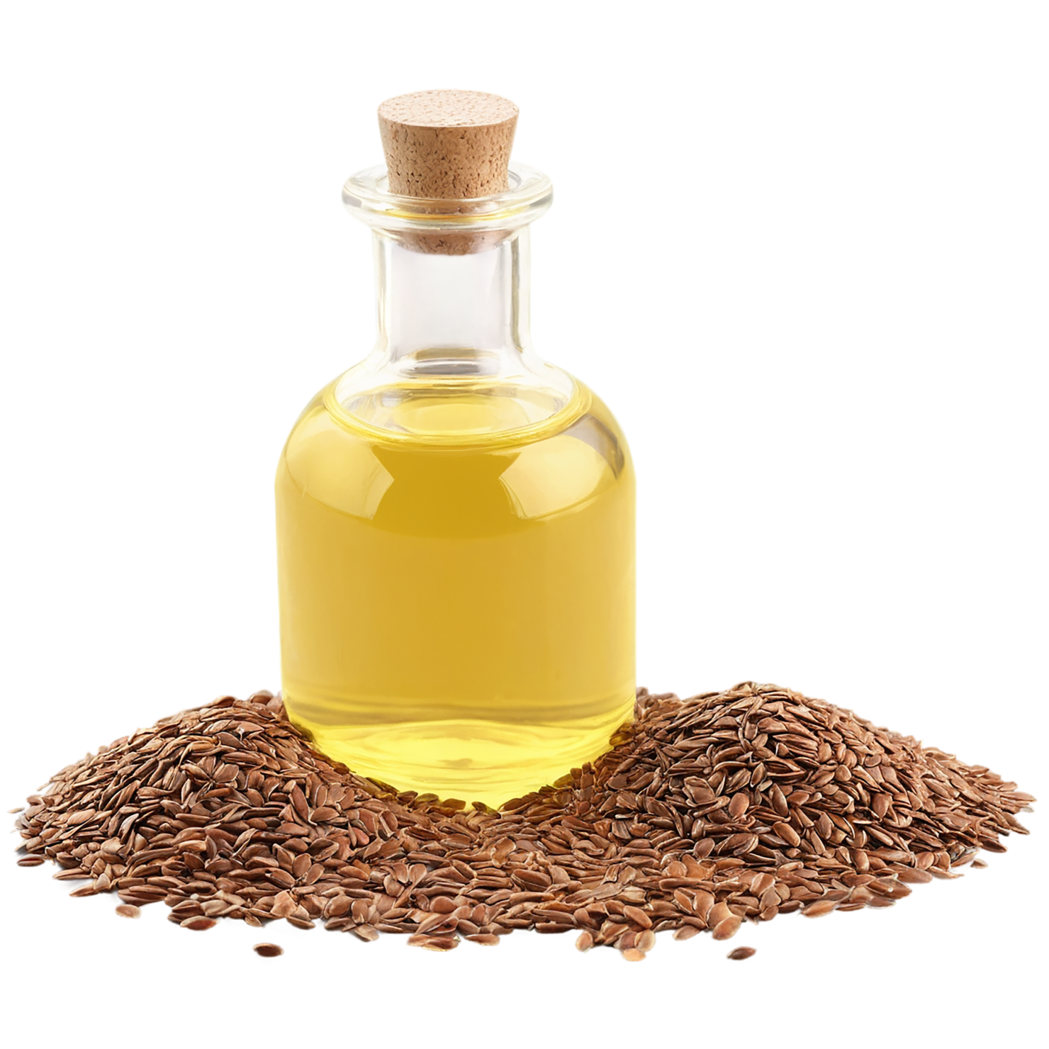 Flaxseed oil isolated on transparent background, #7755