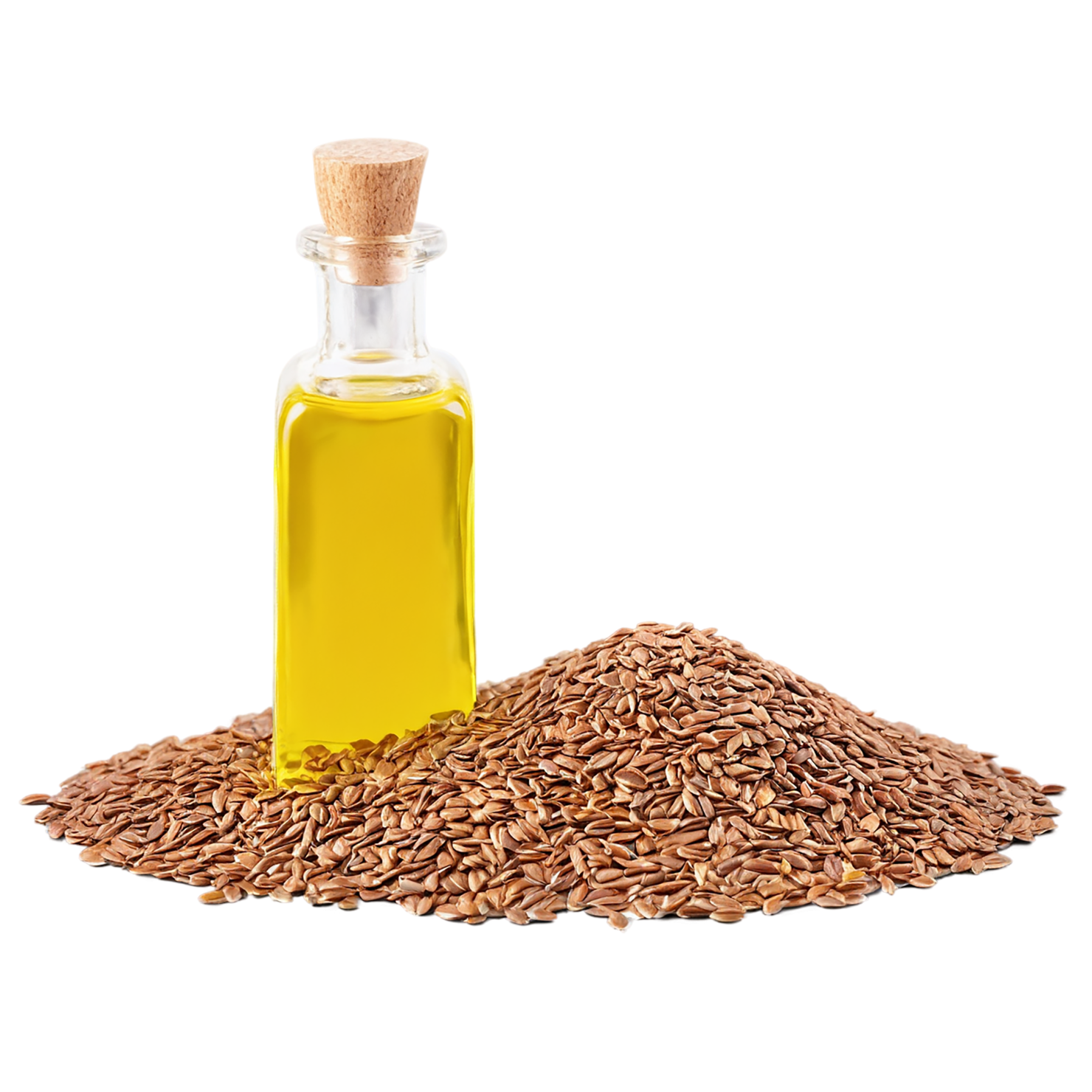 Flaxseed oil isolated on transparent background, #7756