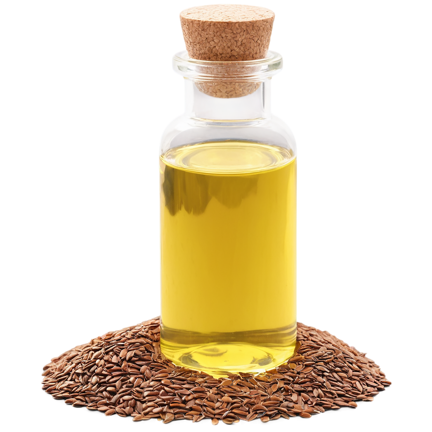 Flaxseed oil isolated on transparent background, #7759