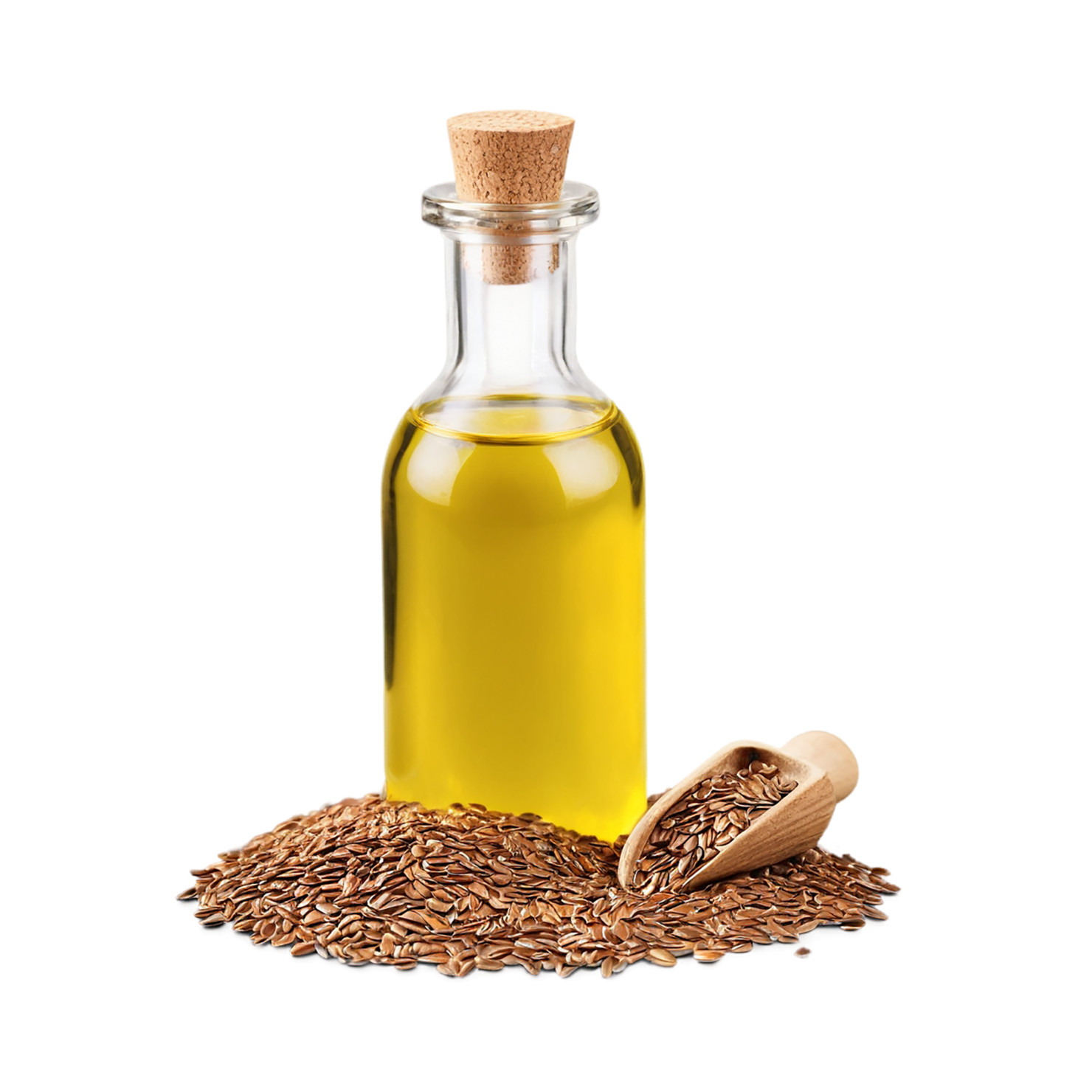Flaxseed oil isolated on transparent background, #7762