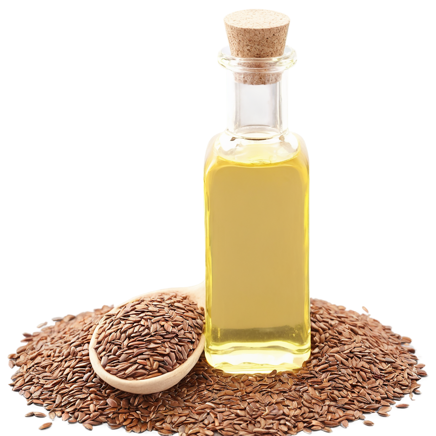 Flaxseed oil isolated on transparent background, #7766