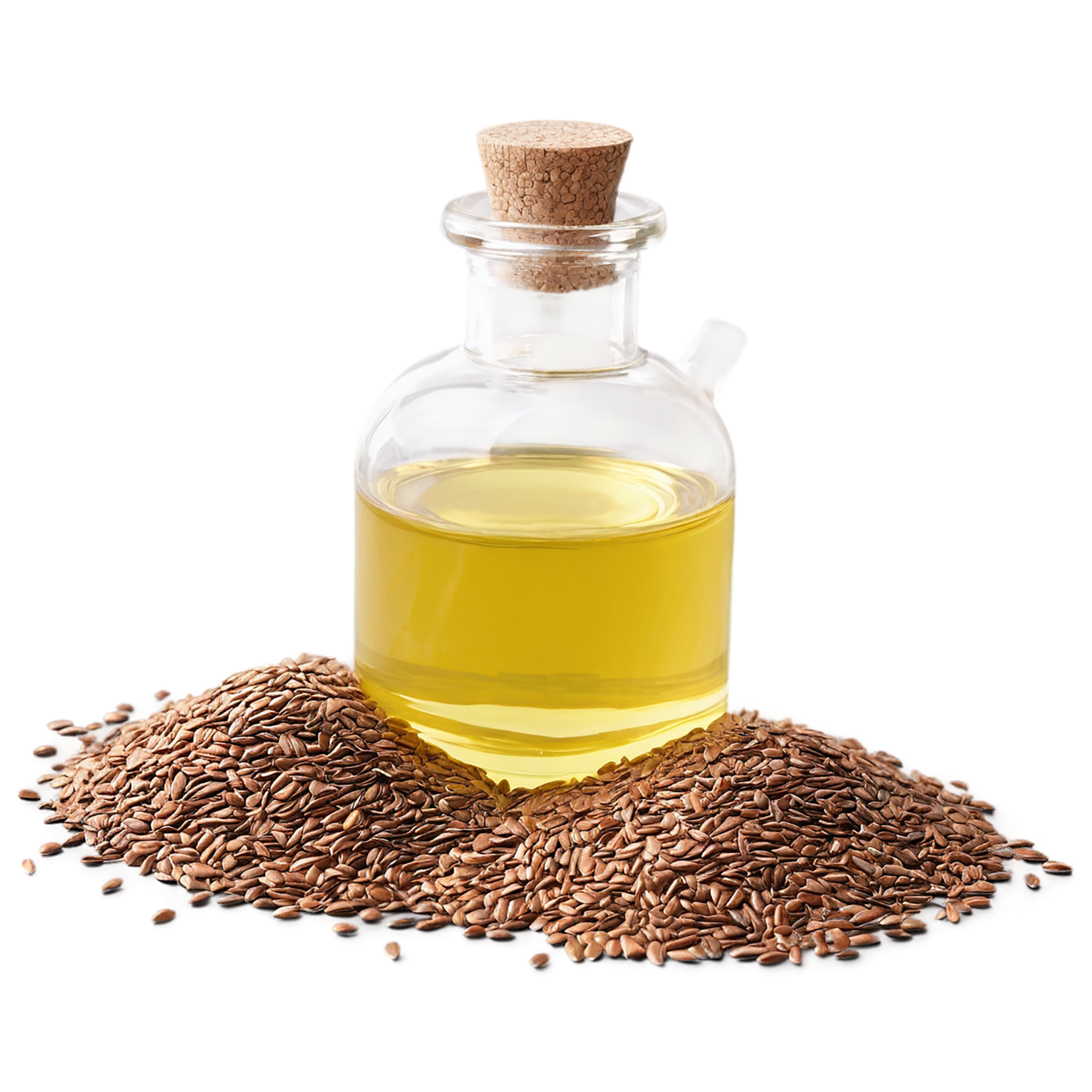 Flaxseed oil isolated on transparent background, #7767