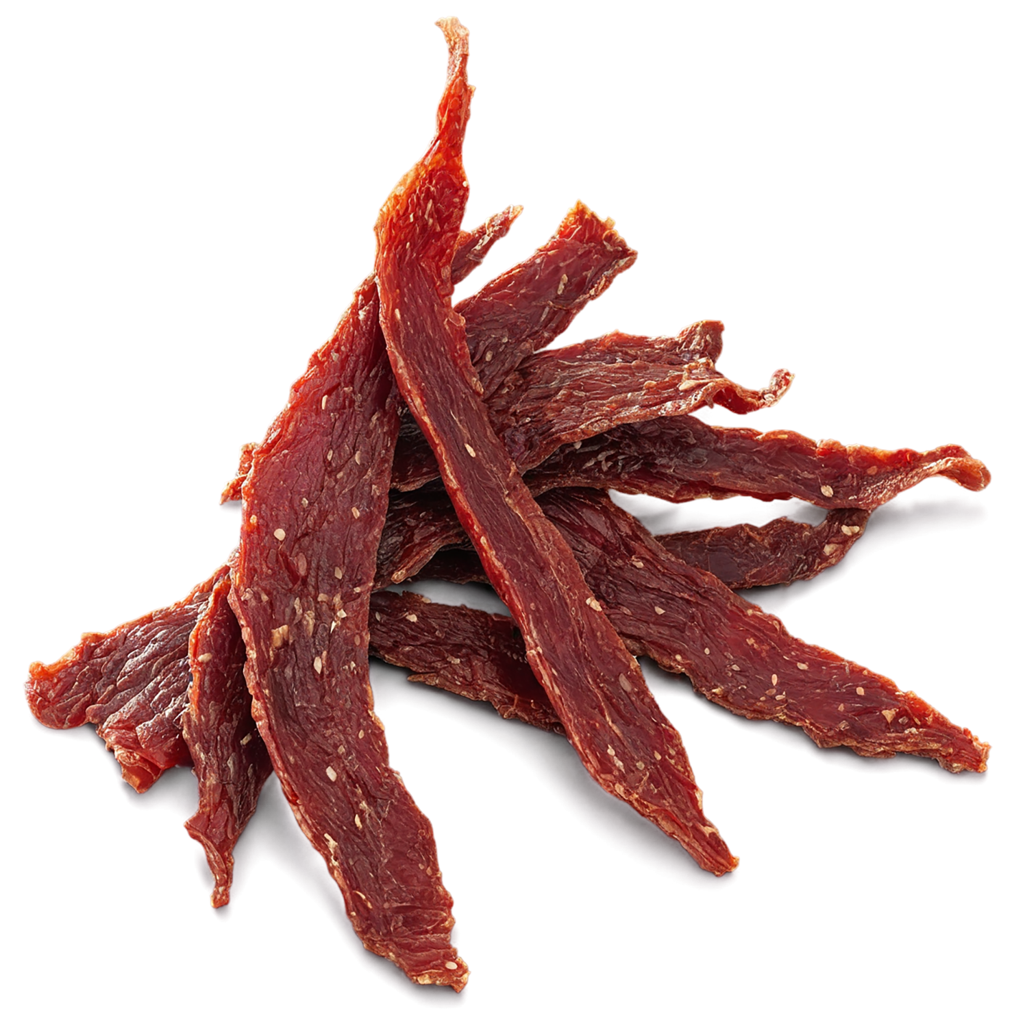 Beef jerky snacks isolated on transparent background #8971