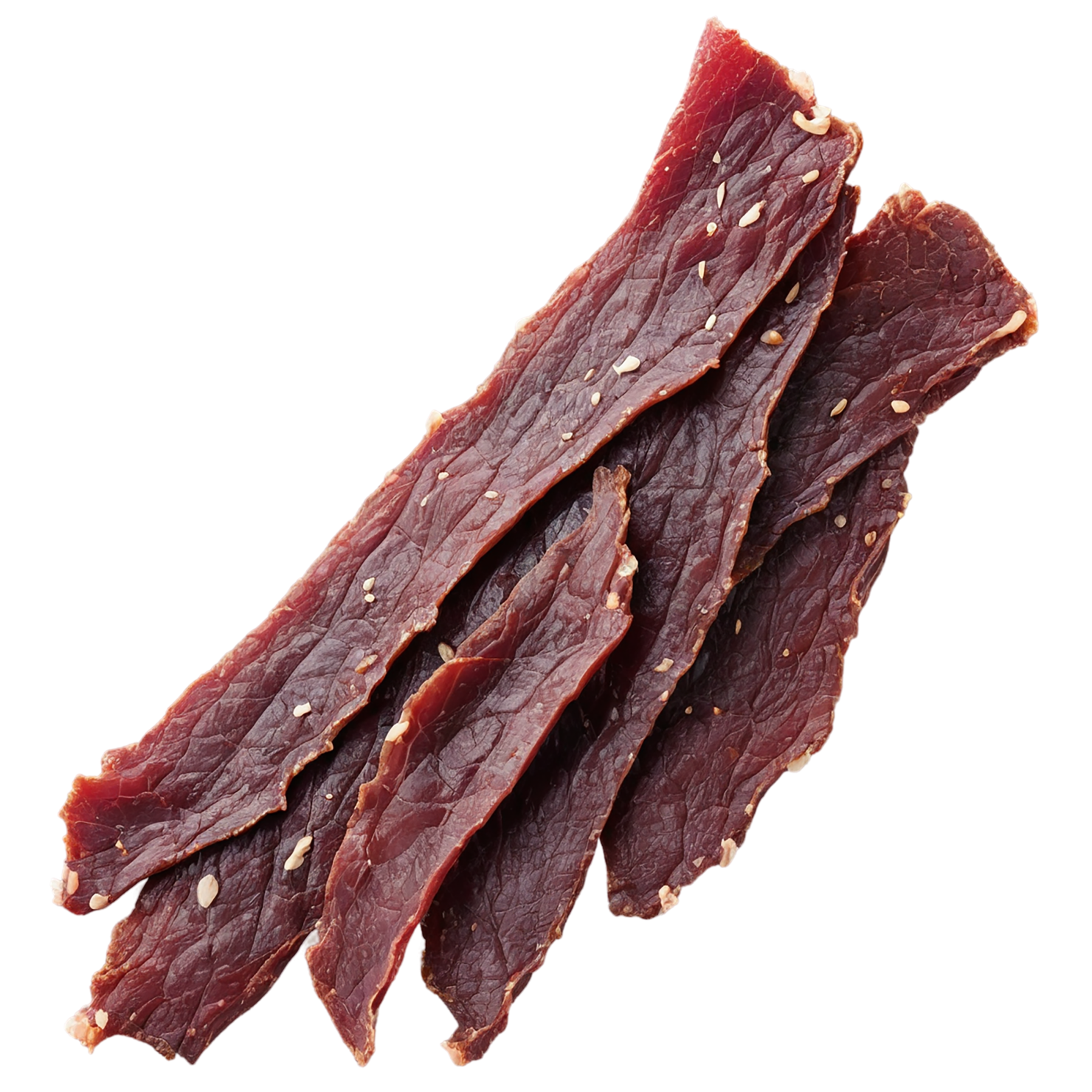 Beef jerky snacks isolated on transparent background #8973