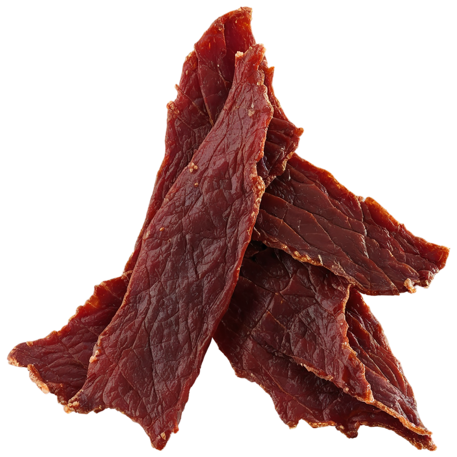 Beef jerky snacks isolated on transparent background #8993
