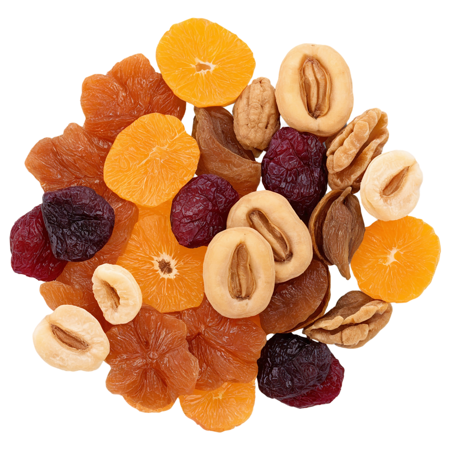 Dried fruits snacks isolated on transparent background #9086