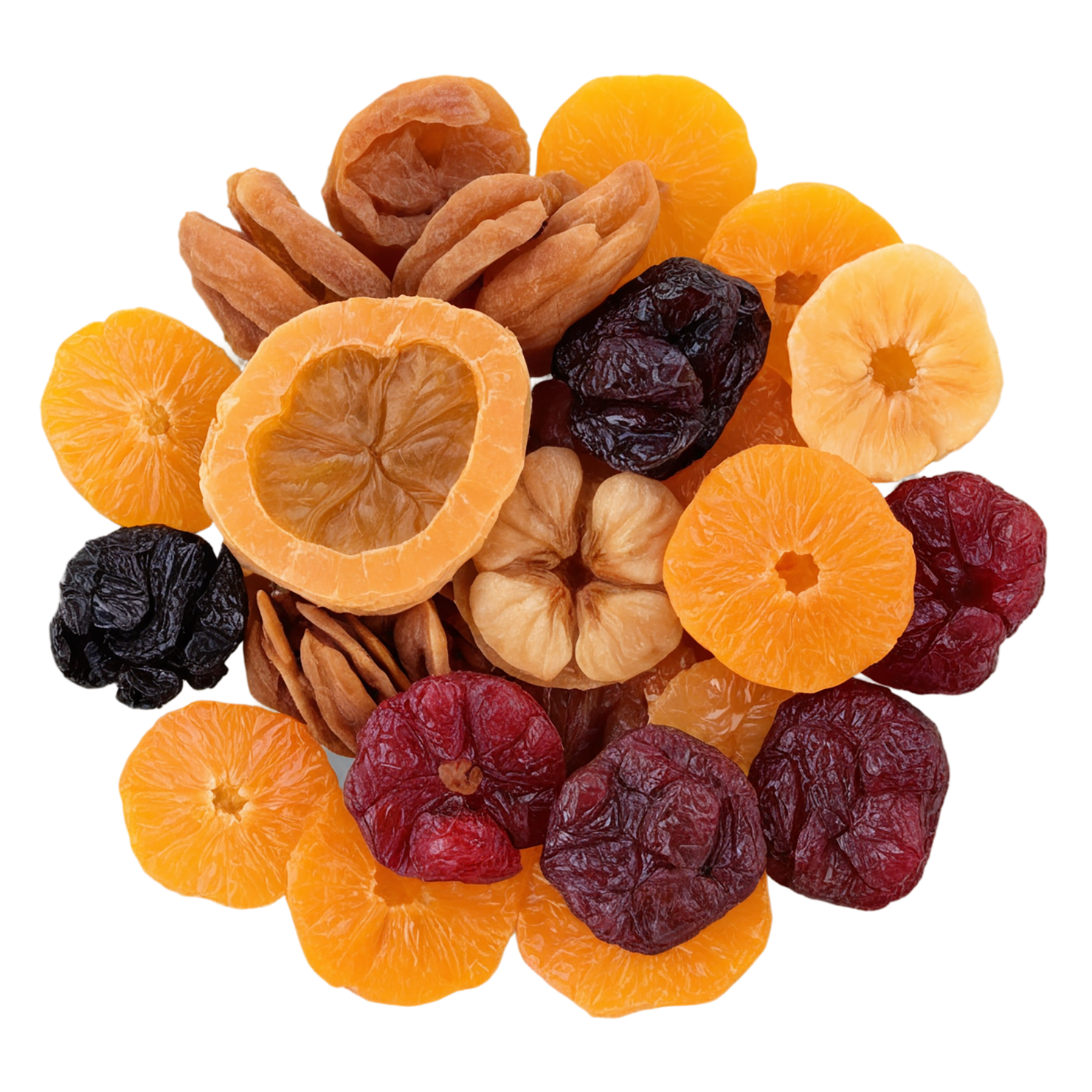 Dried fruits snacks isolated on transparent background #9091