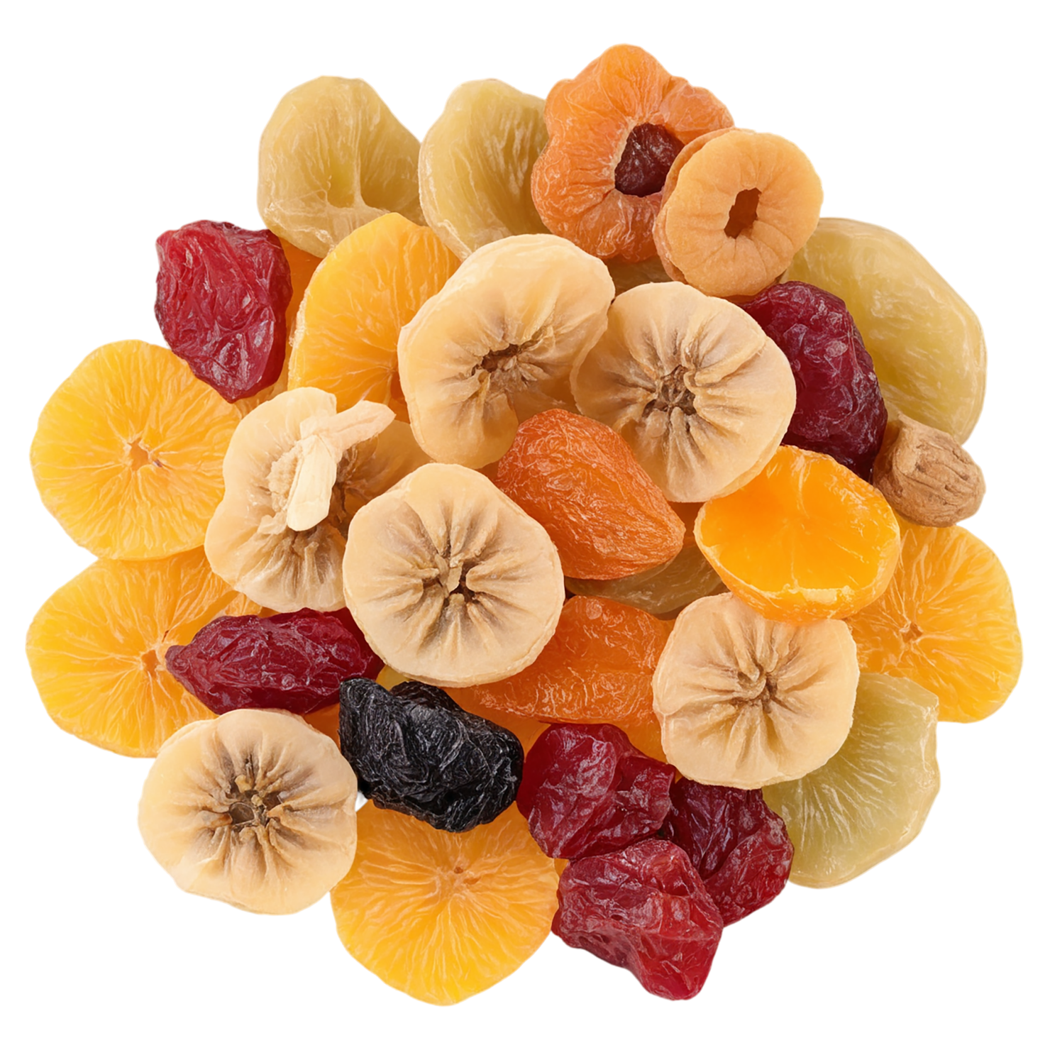 Dried fruits snacks isolated on transparent background #9092