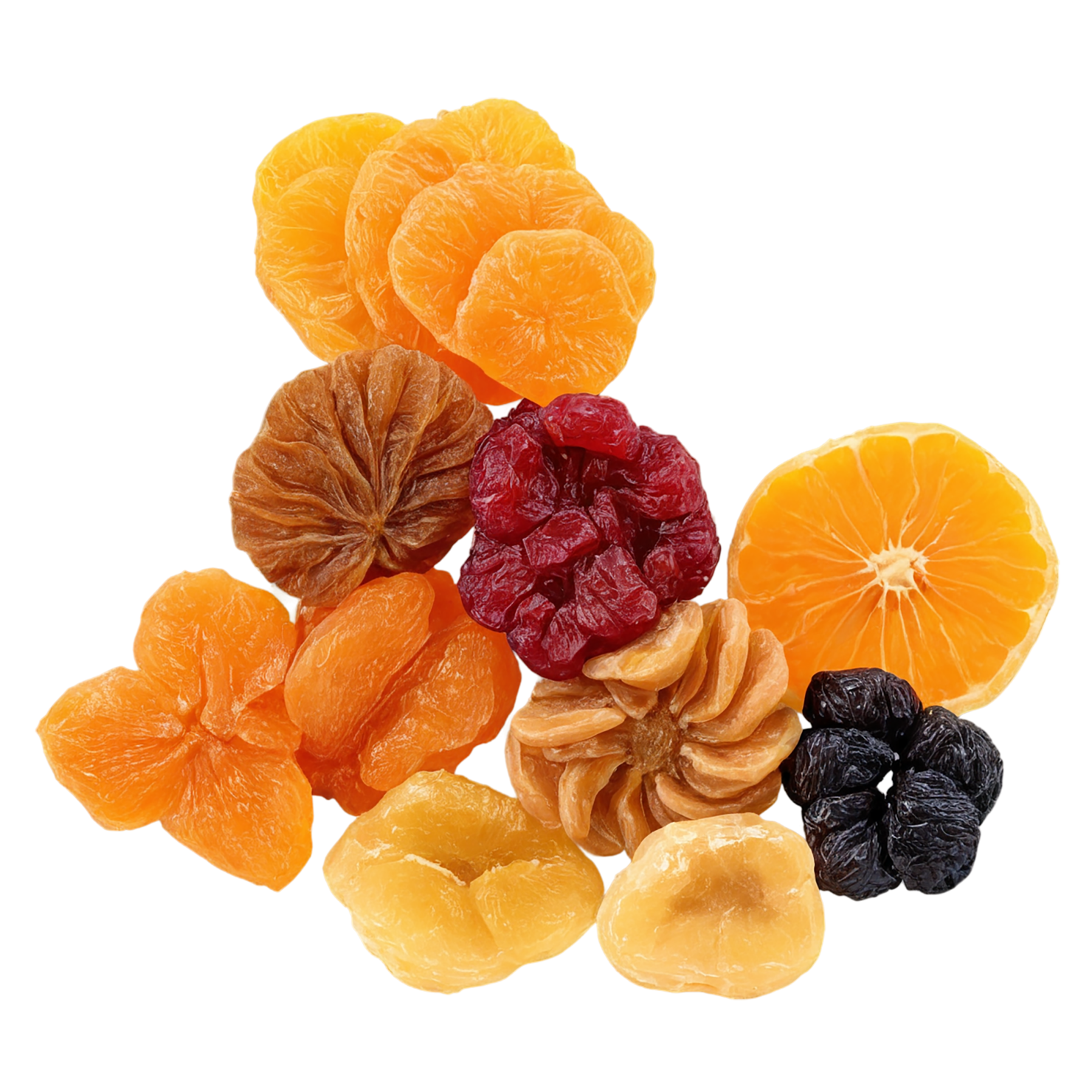Dried fruits snacks isolated on transparent background #9093