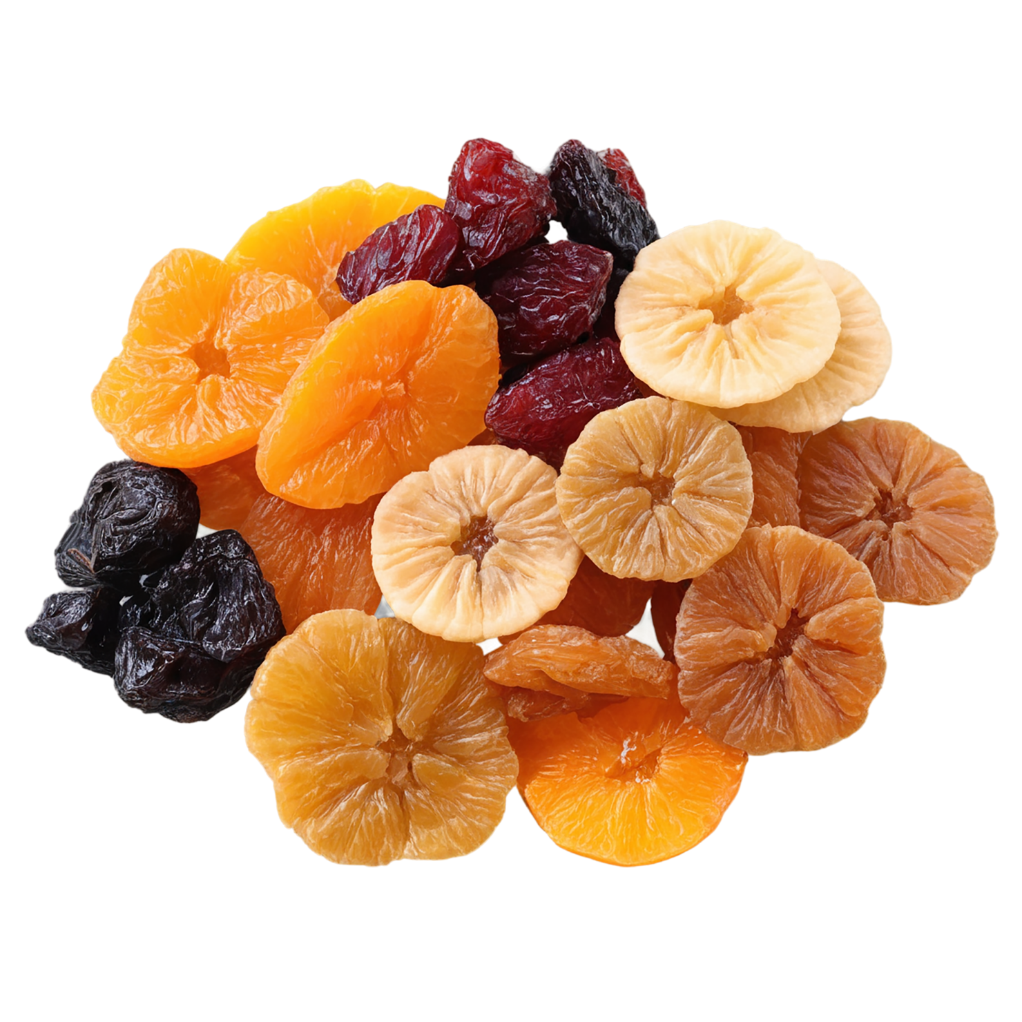 Dried fruits snacks isolated on transparent background #9101