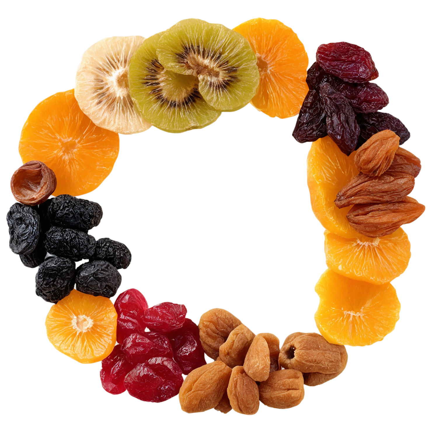 Dried fruits snacks isolated on transparent background #9104
