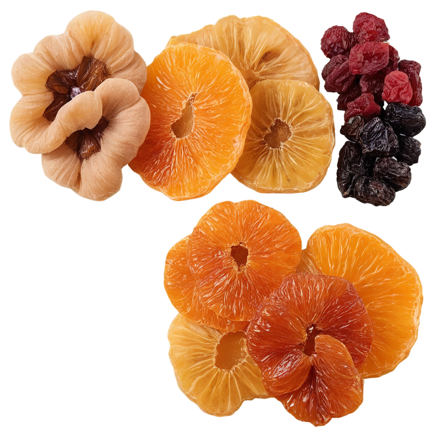 Dried fruits snacks isolated on transparent background #9105