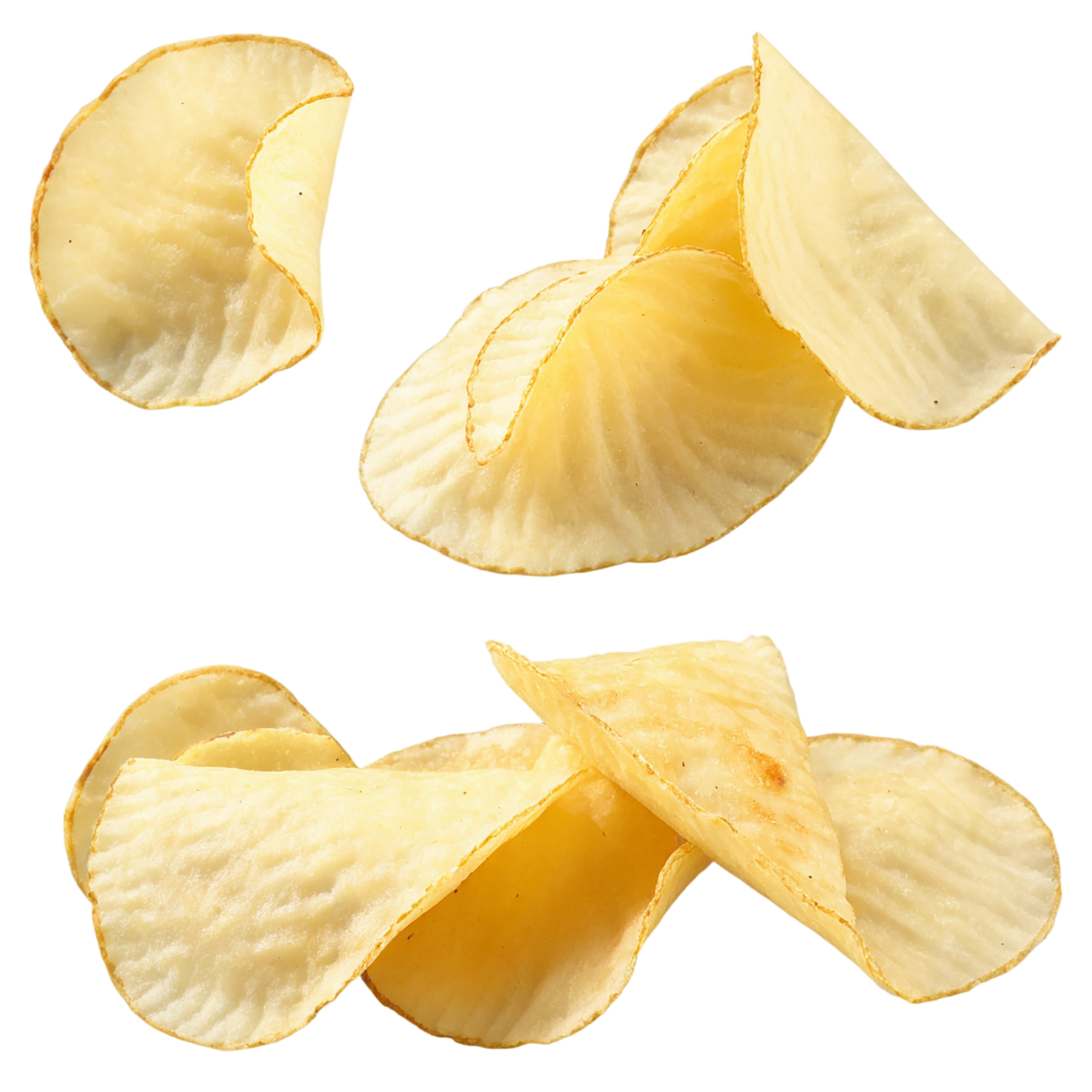 Potato chips snacks isolated on transparent background #9313