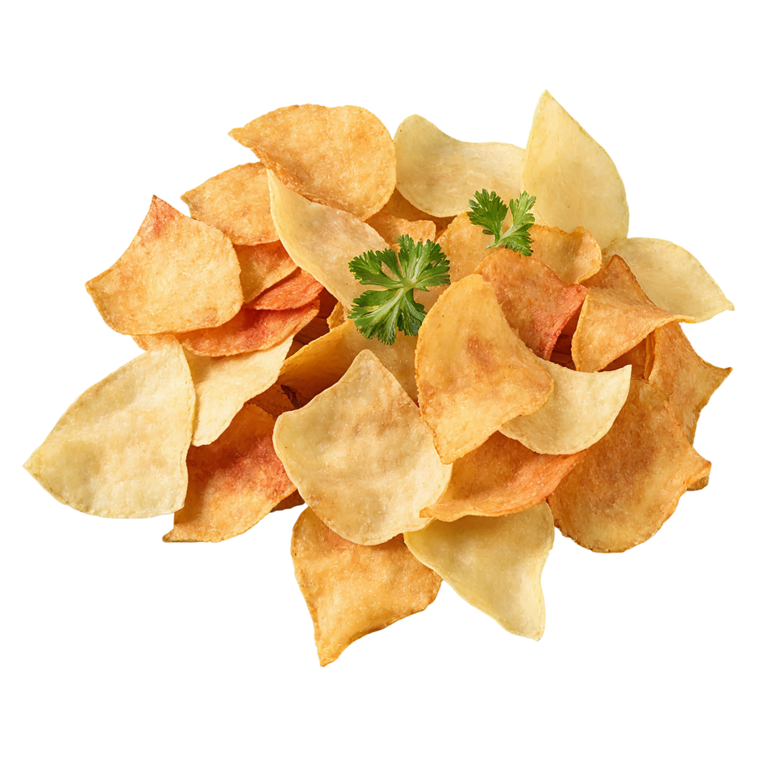 Veggie chips snacks isolated on transparent background #9434