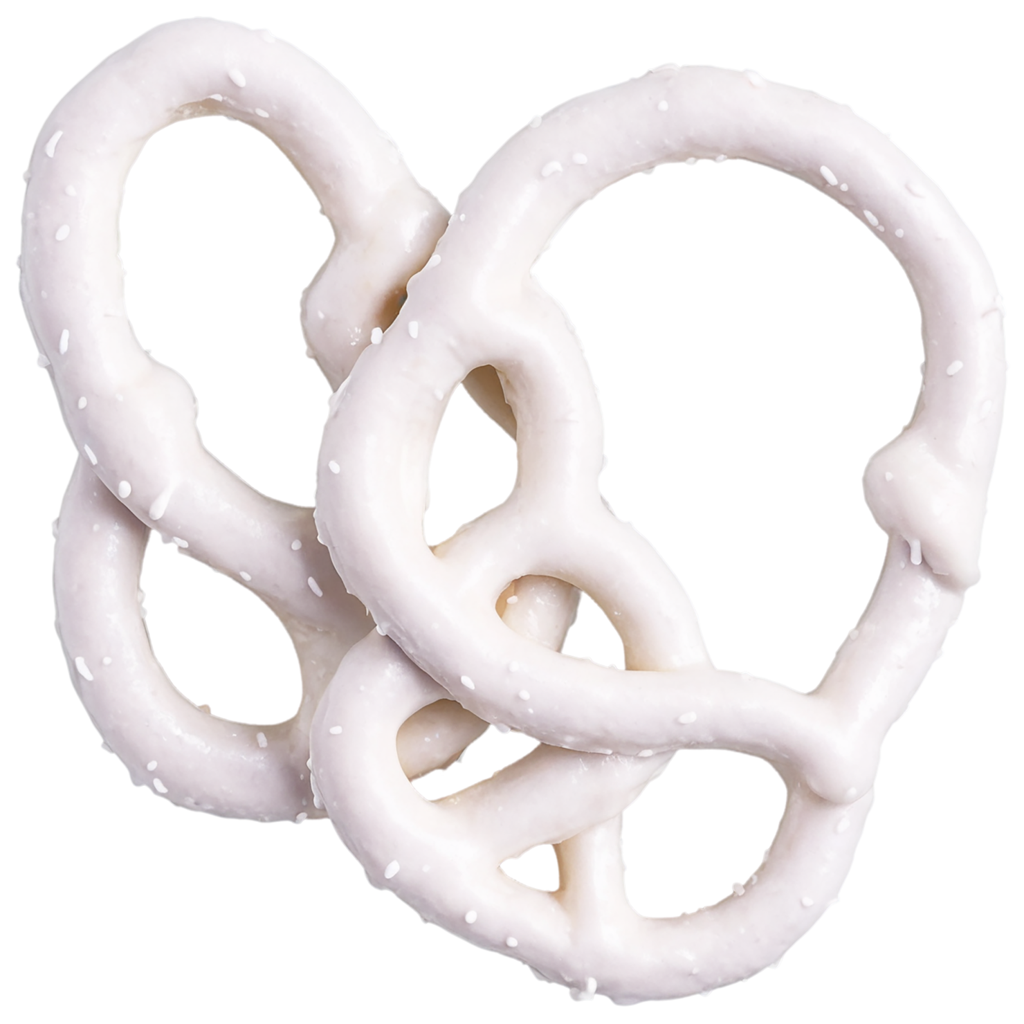 Yogurt-covered pretzels snacks isolated on transparent background #9443
