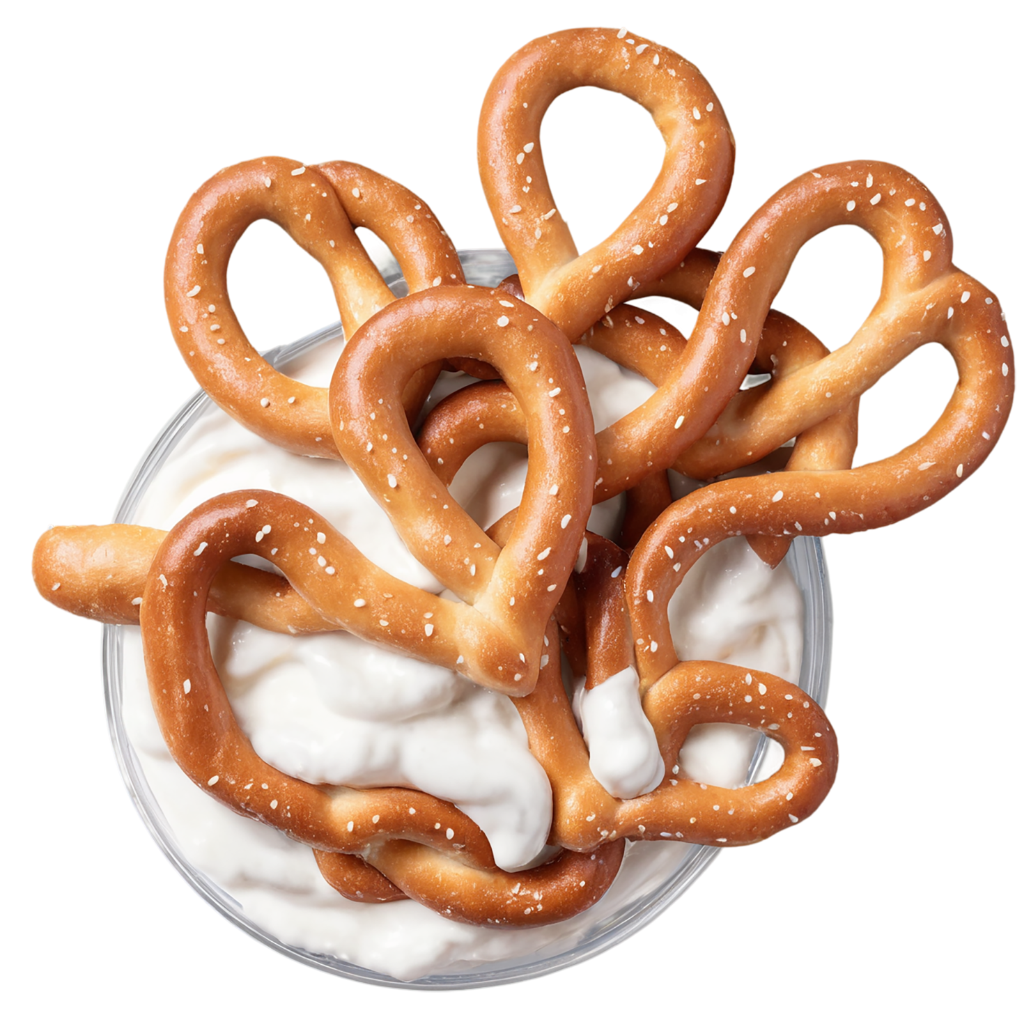Yogurt-covered pretzels snacks isolated on transparent background #9445