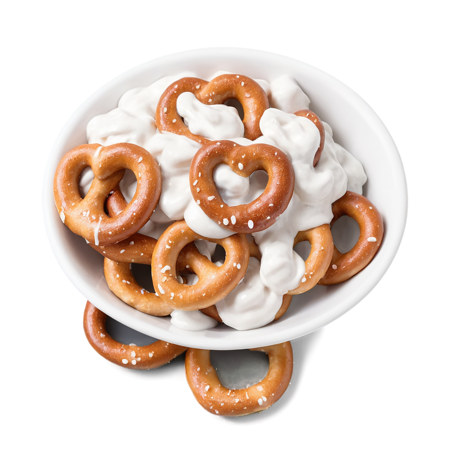 Yogurt-covered pretzels snacks isolated on transparent background #9448
