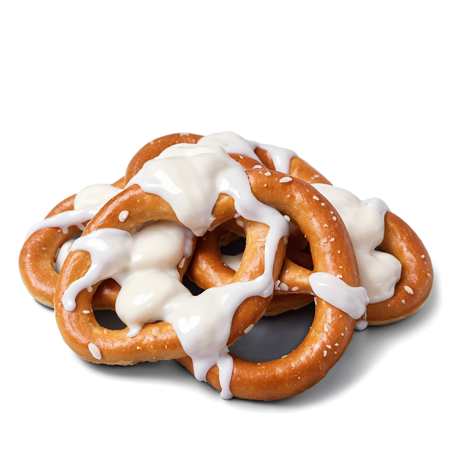 Yogurt-covered pretzels snacks isolated on transparent background #9453