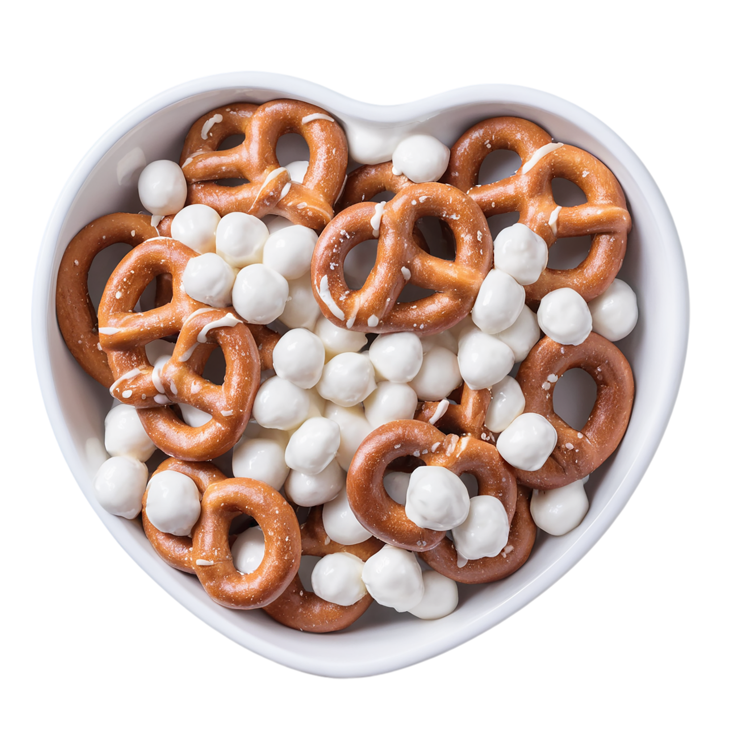 Yogurt-covered pretzels snacks isolated on transparent background #9457
