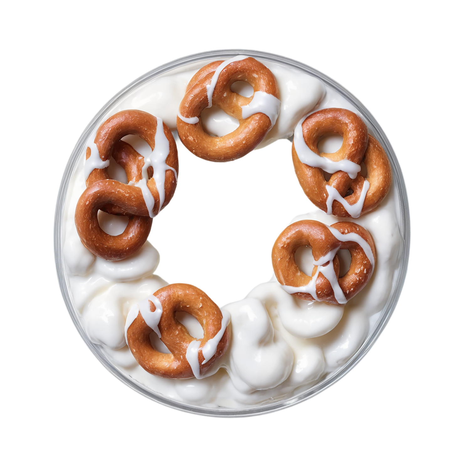 Yogurt-covered pretzels snacks isolated on transparent background #9461