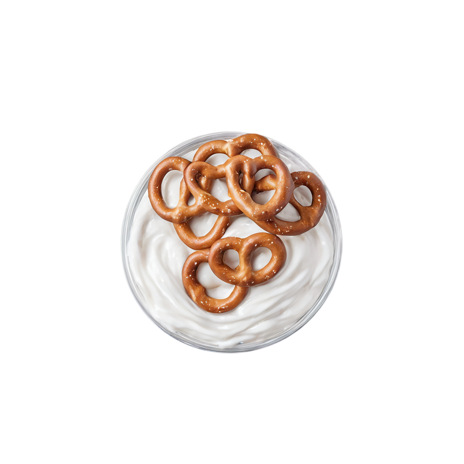 Yogurt-covered pretzels snacks isolated on transparent background #9462