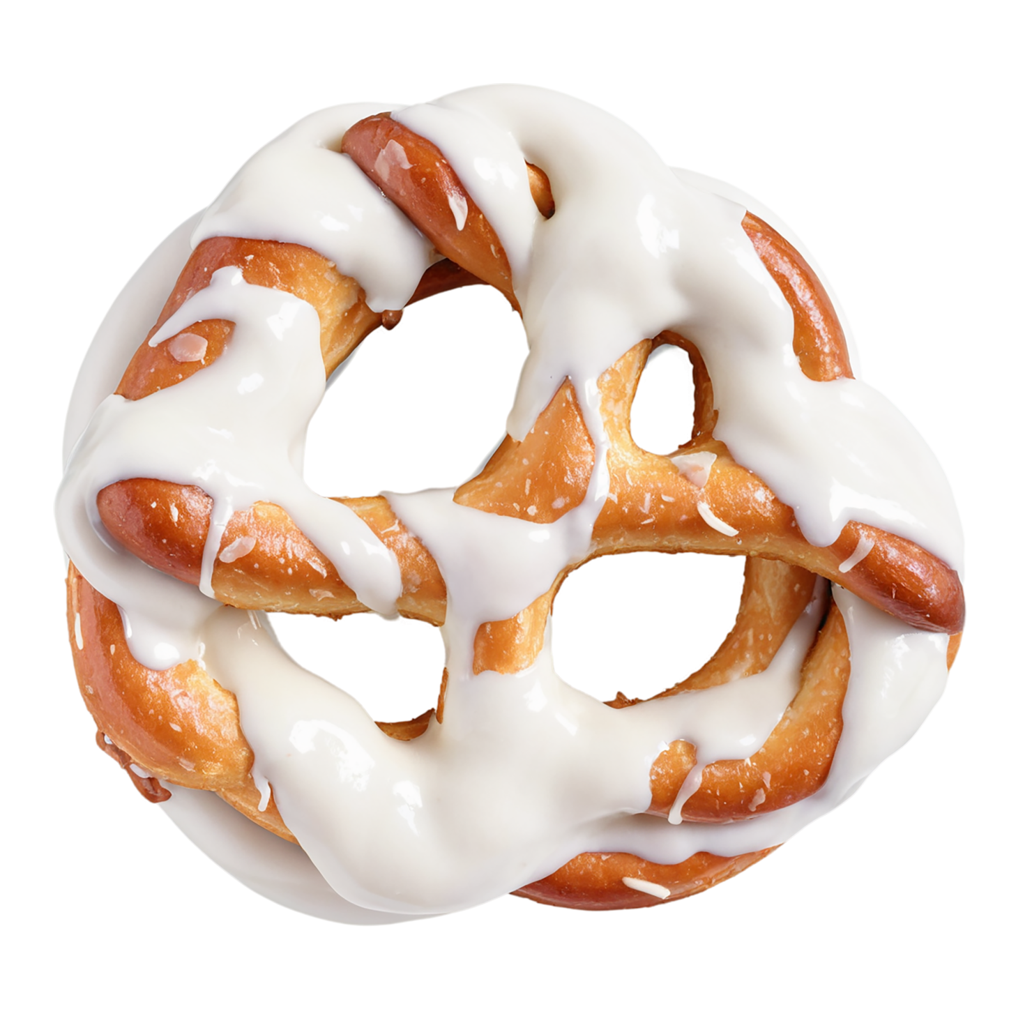 Yogurt-covered pretzels snacks isolated on transparent background #9466