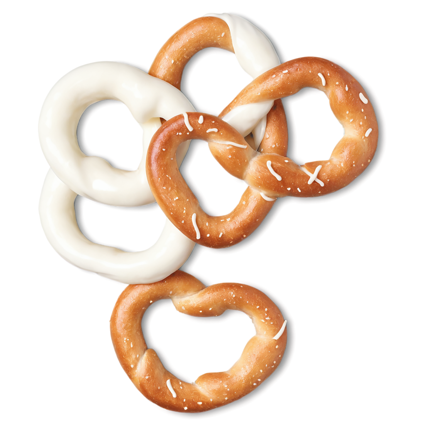Yogurt-covered pretzels snacks isolated on transparent background #9467