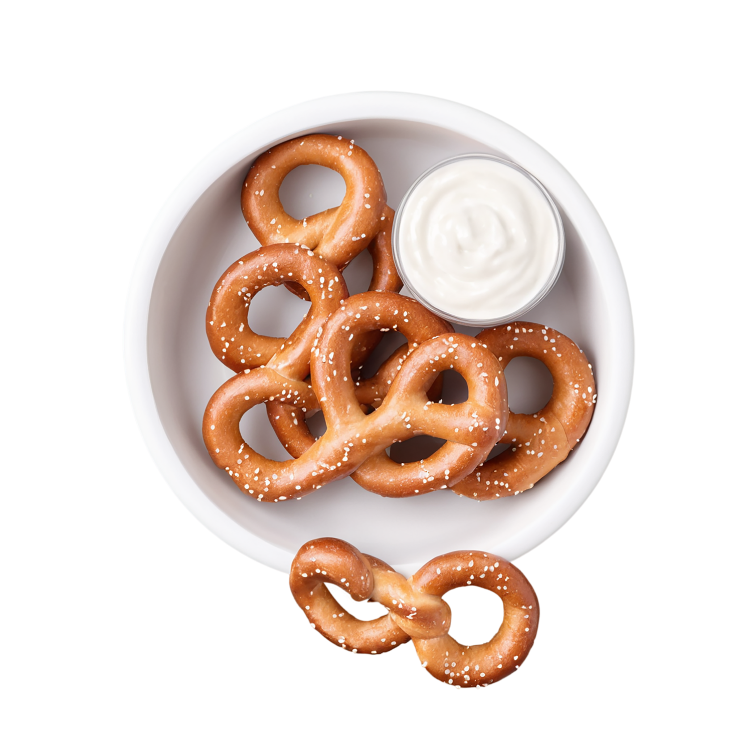 Yogurt-covered pretzels snacks isolated on transparent background #9468