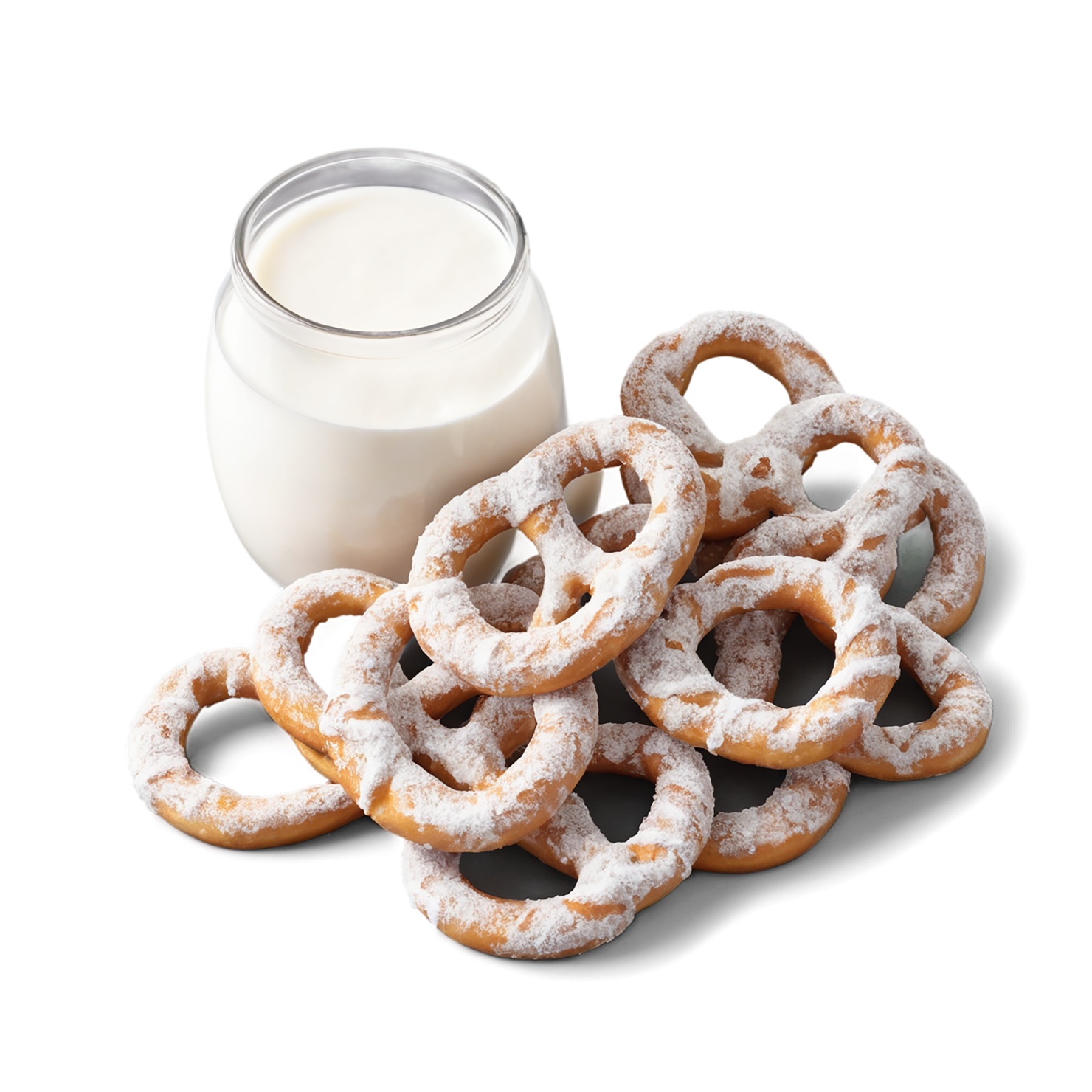 Yogurt-covered pretzels snacks isolated on transparent background #9471