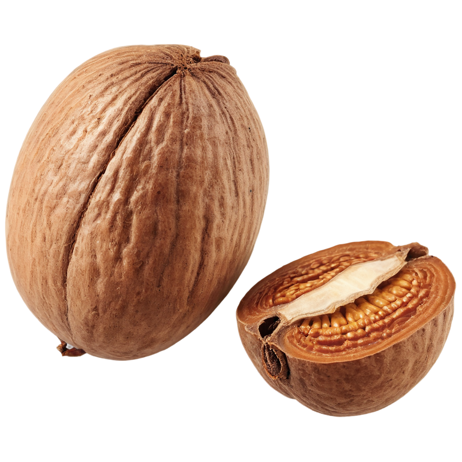 Nutmeg spices isolated on transparent background #9874