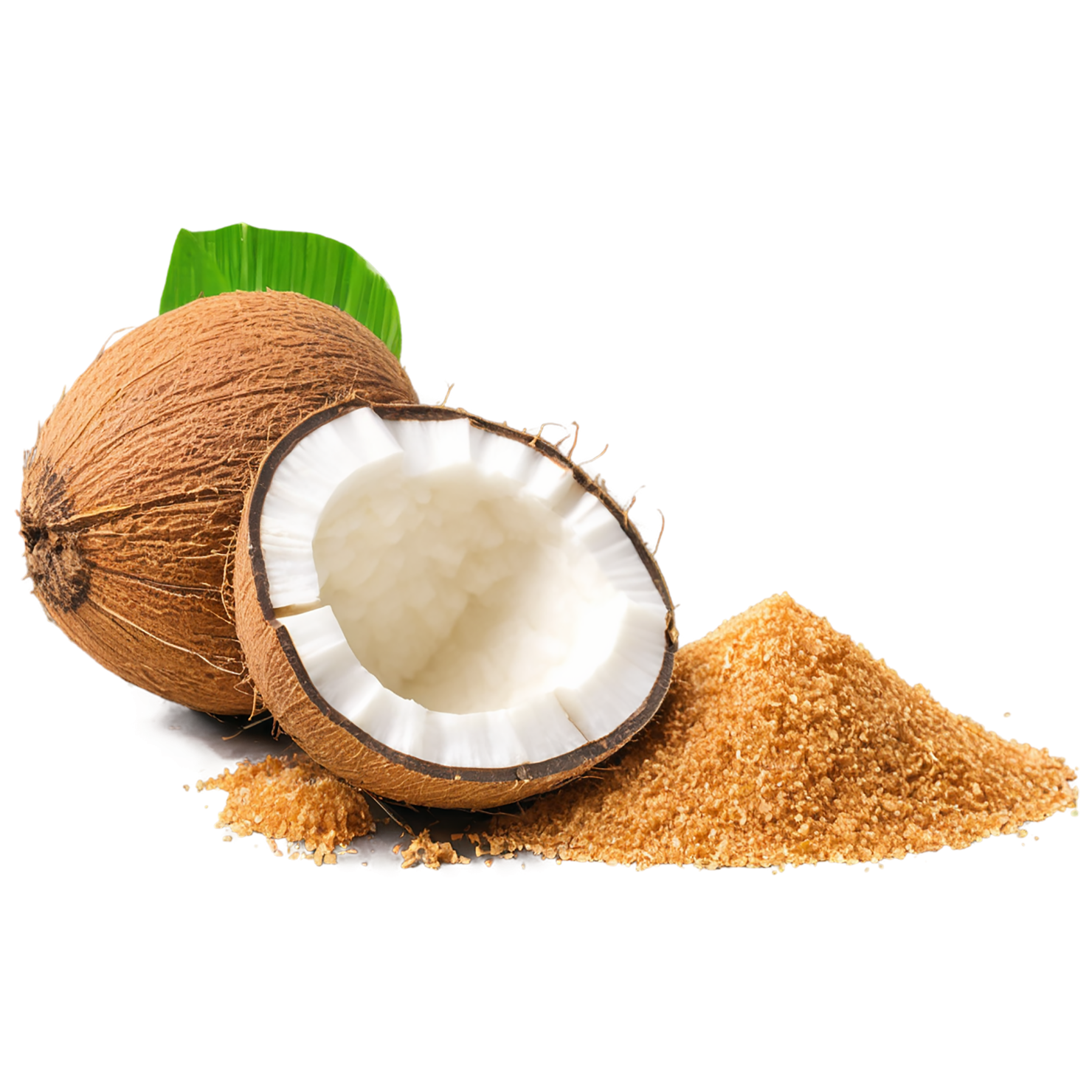 Coconut sugar sweeteners isolated on transparent background #10095