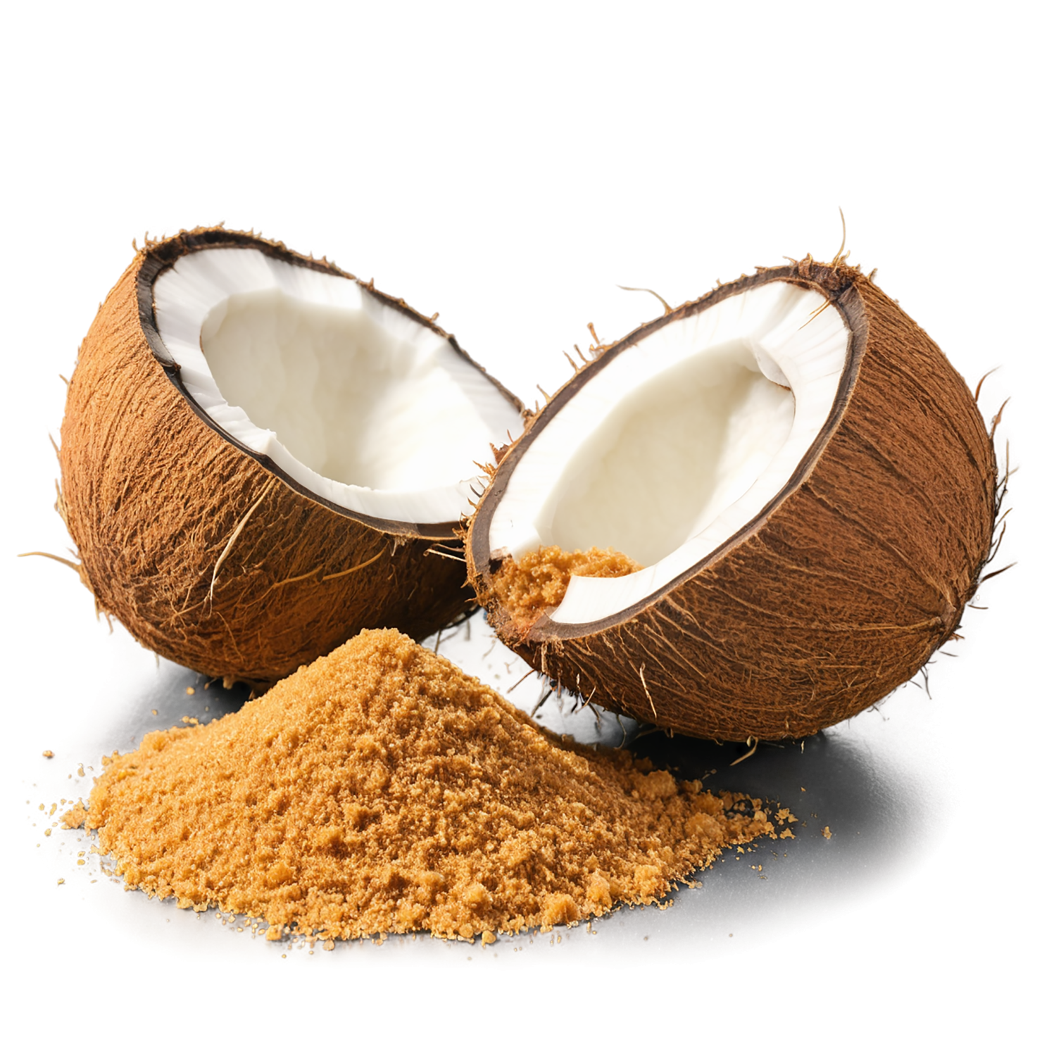 Coconut sugar sweeteners isolated on transparent background #10101