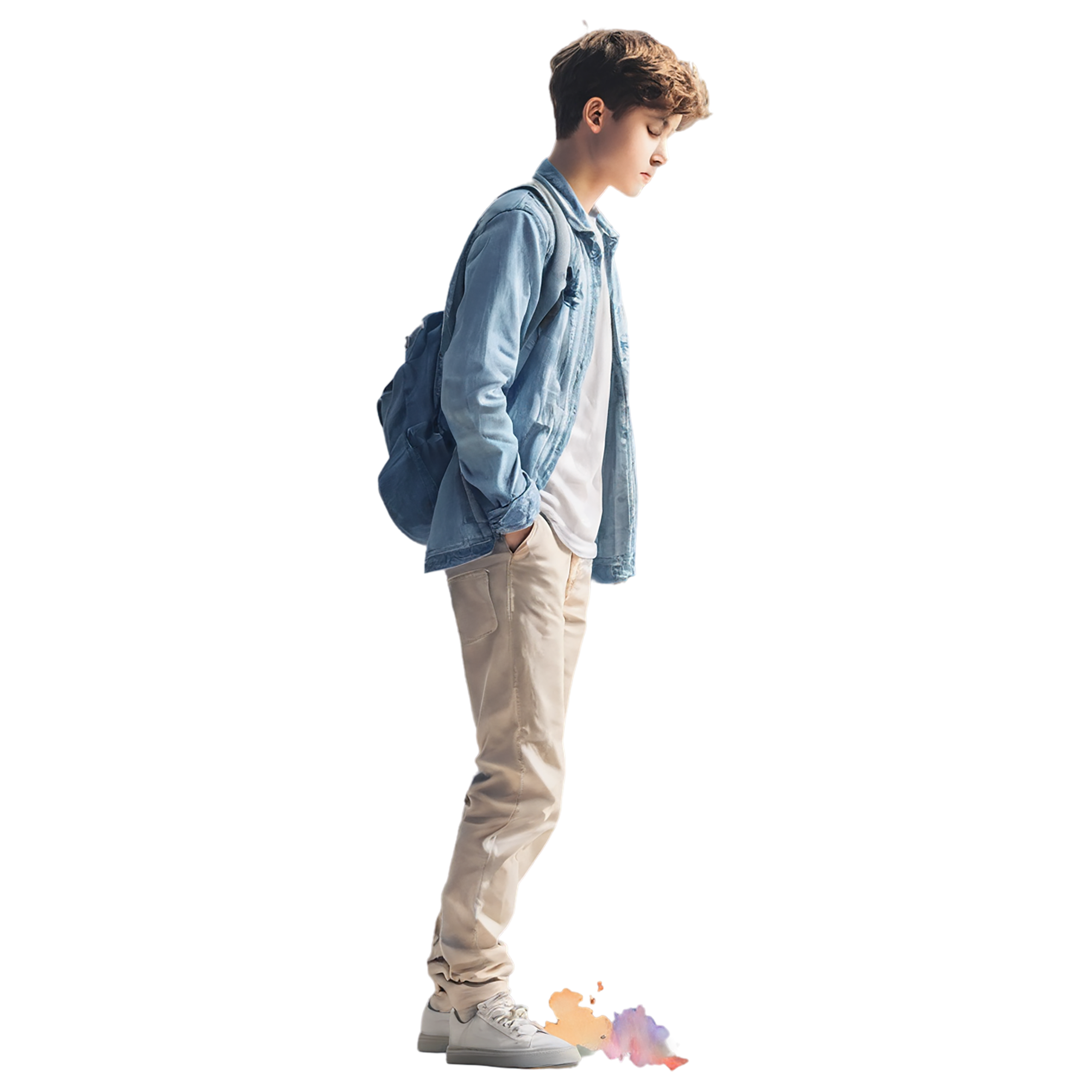 Boy watercolor sticker isolated on transparent background #13362