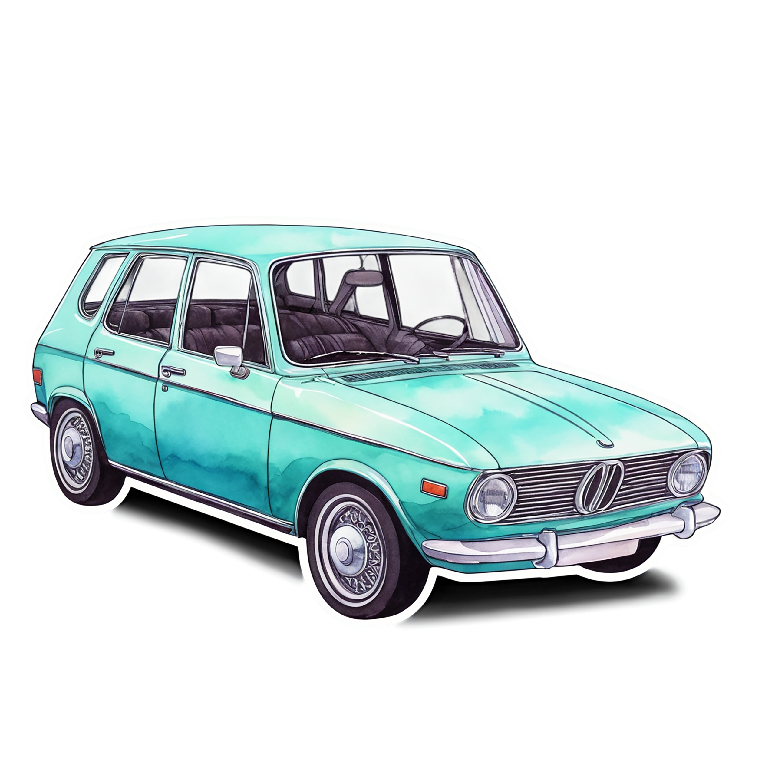 Car watercolor sticker isolated on transparent background #13841