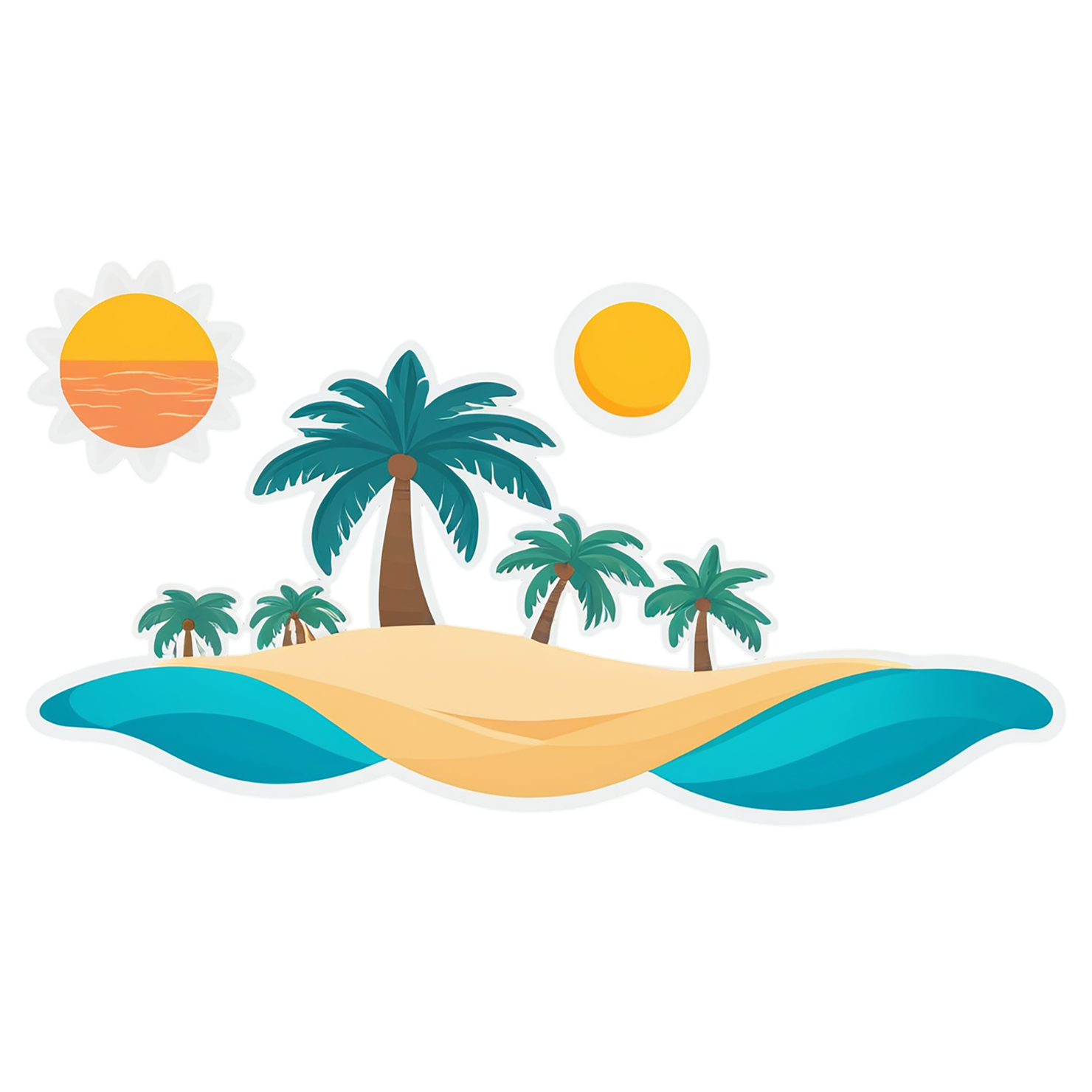 Beach cute sticker isolated on transparent background #12335