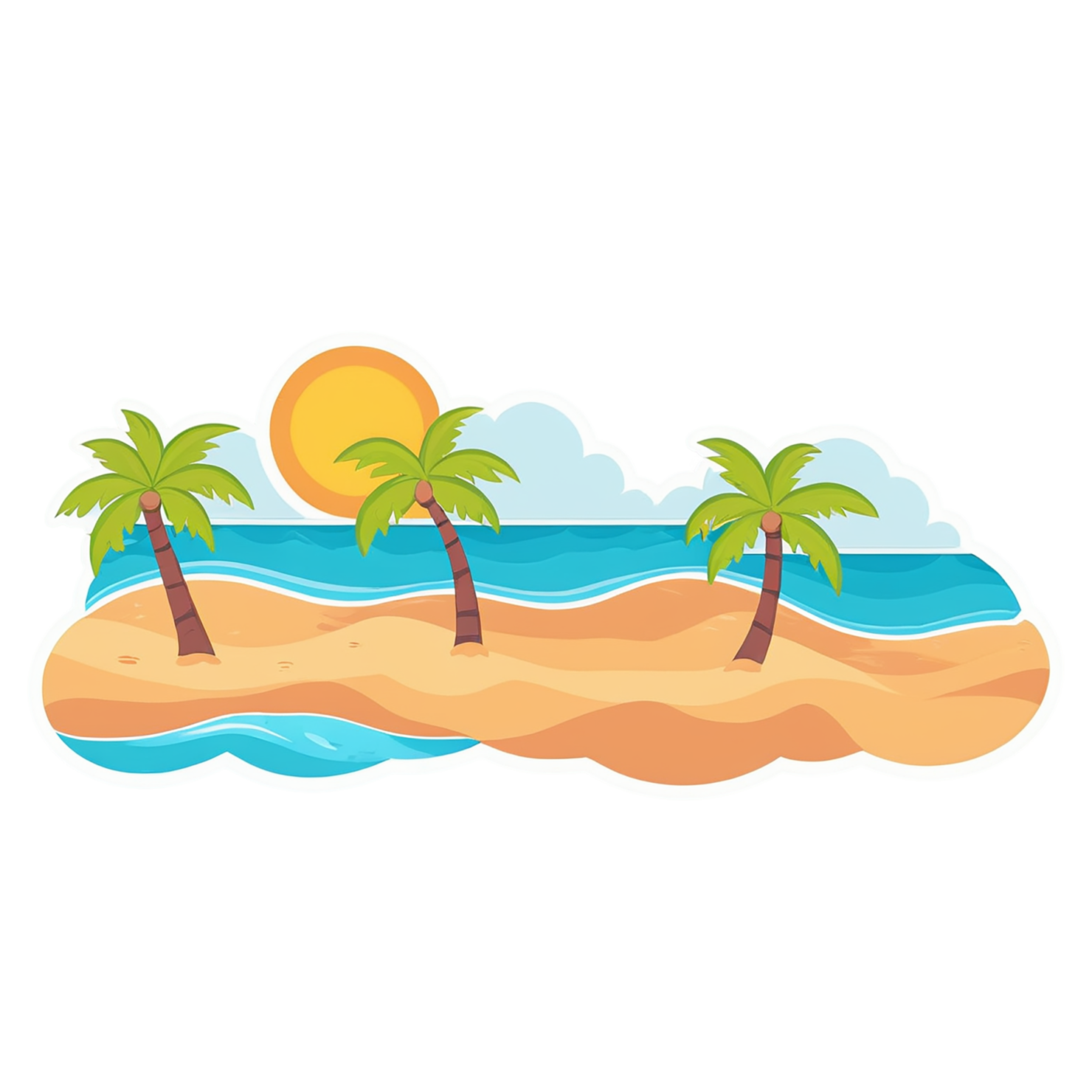 Beach cute sticker isolated on transparent background #12337