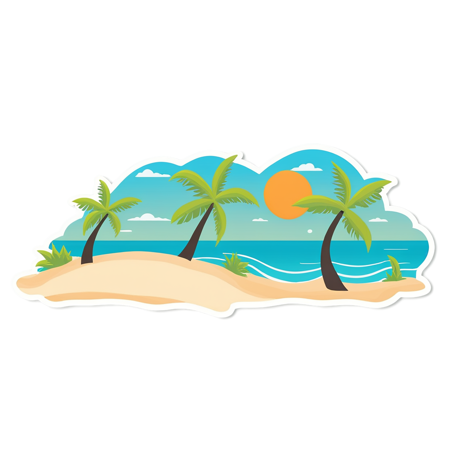 Beach cute sticker isolated on transparent background #12338