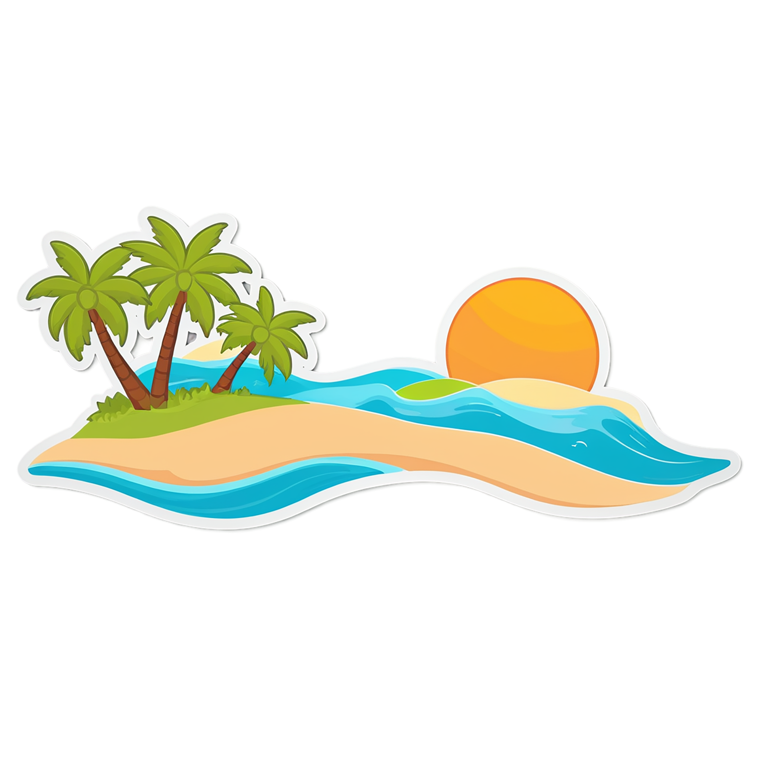 Beach cute sticker isolated on transparent background #12339