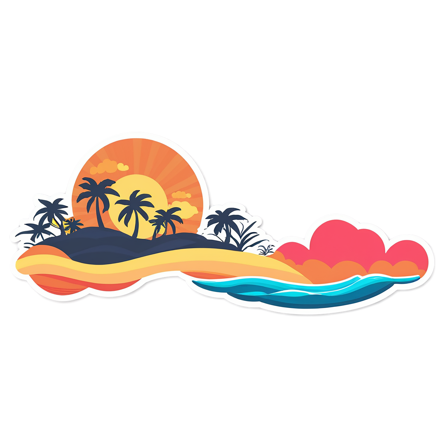 Beach cute sticker isolated on transparent background #12340