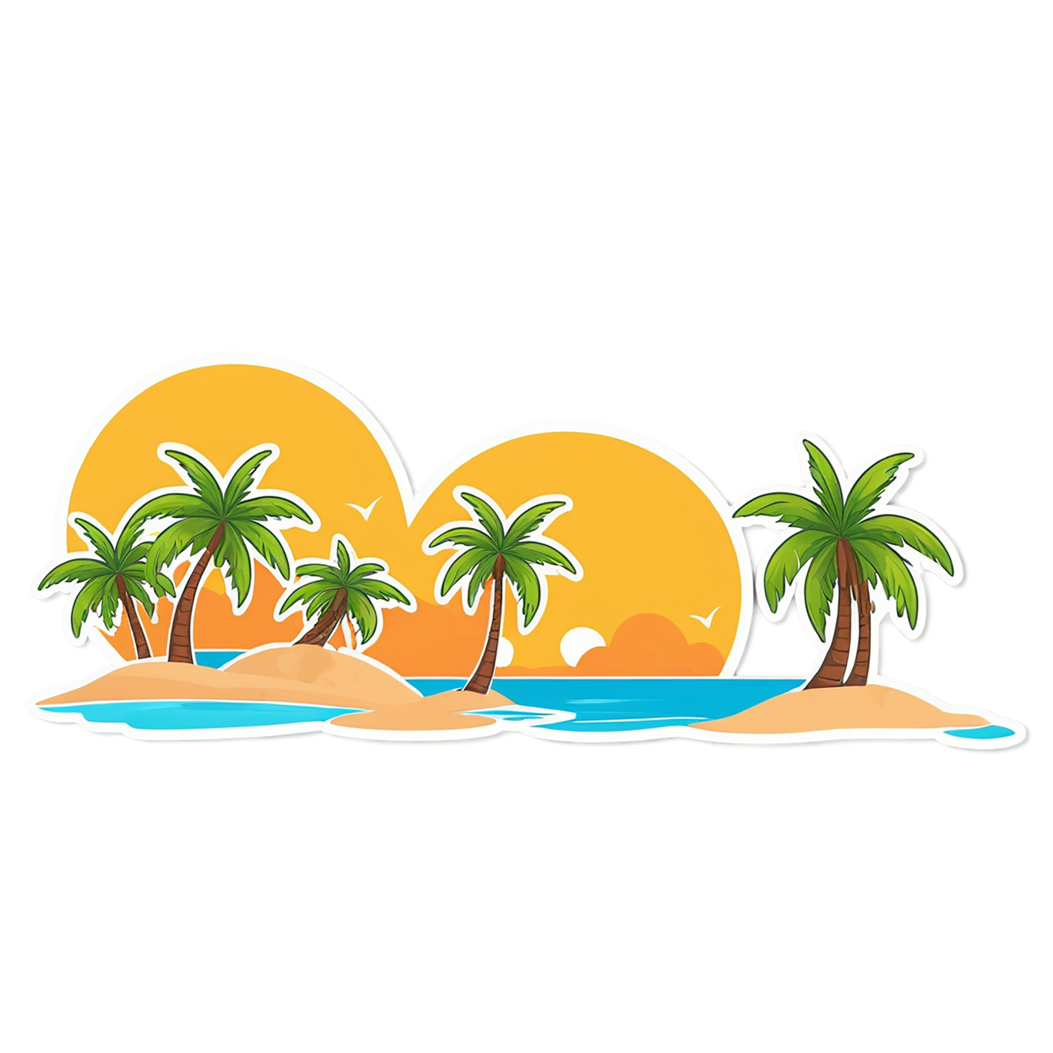 Beach cute sticker isolated on transparent background #12341
