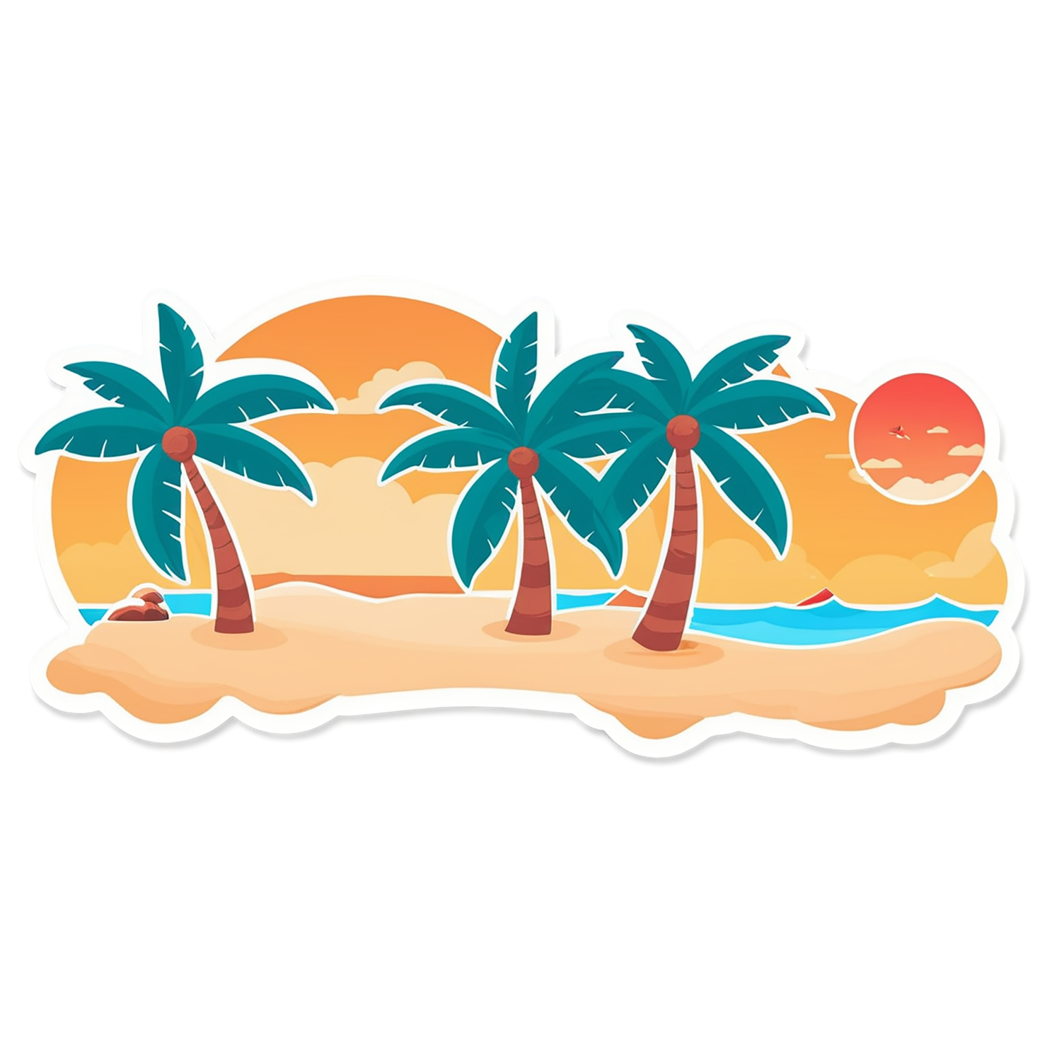 Beach cute sticker isolated on transparent background #12342