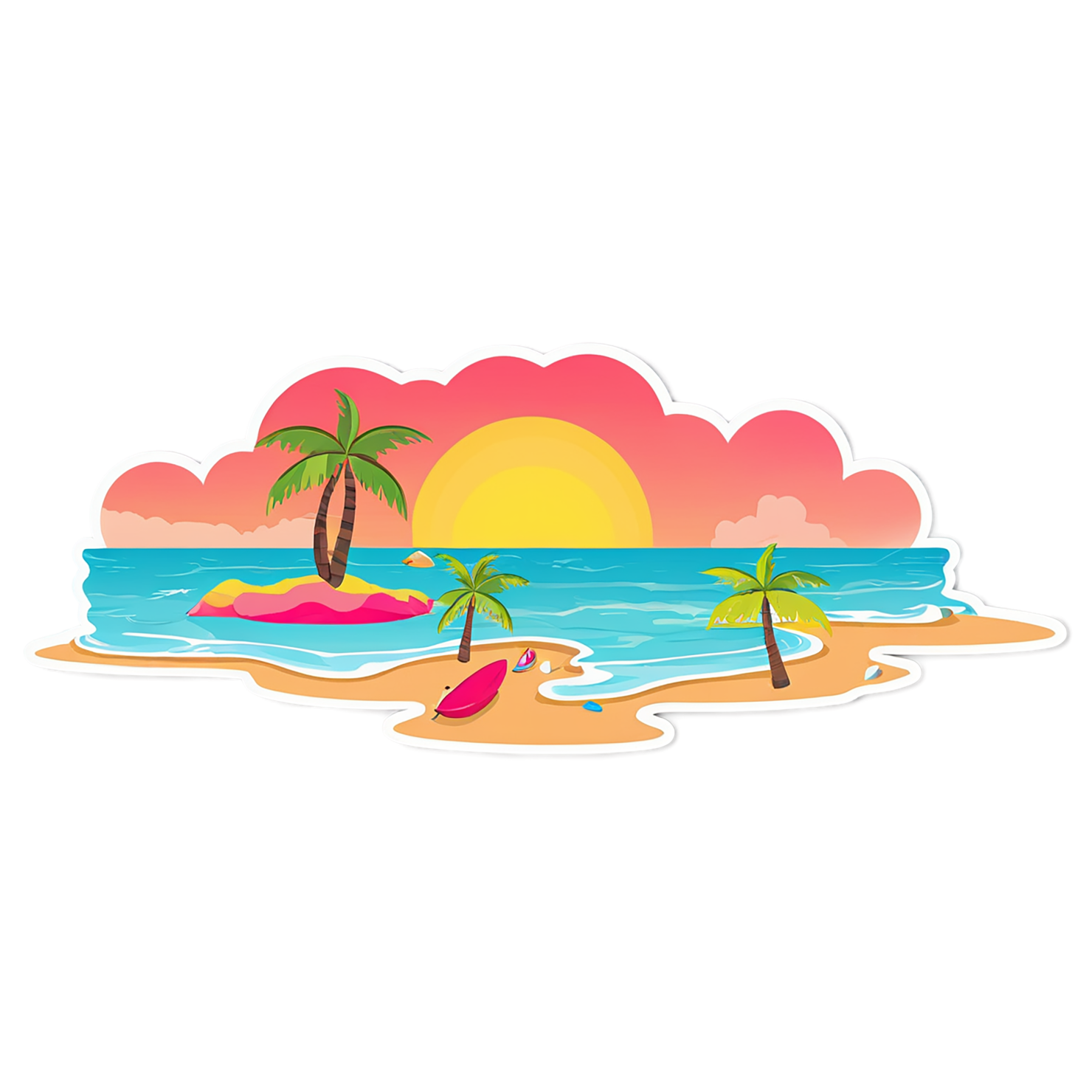 Beach cute sticker isolated on transparent background #12343