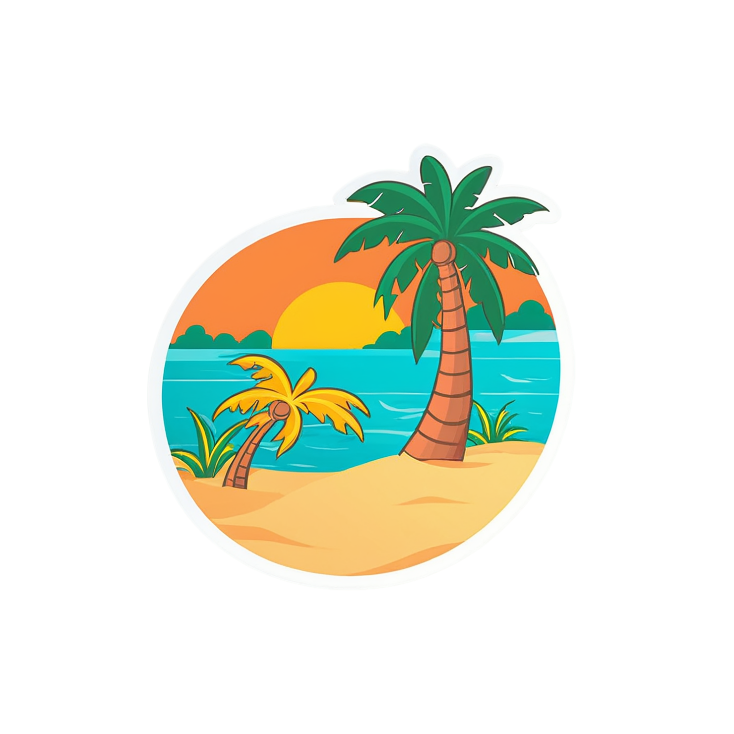 Beach cute sticker isolated on transparent background #12344