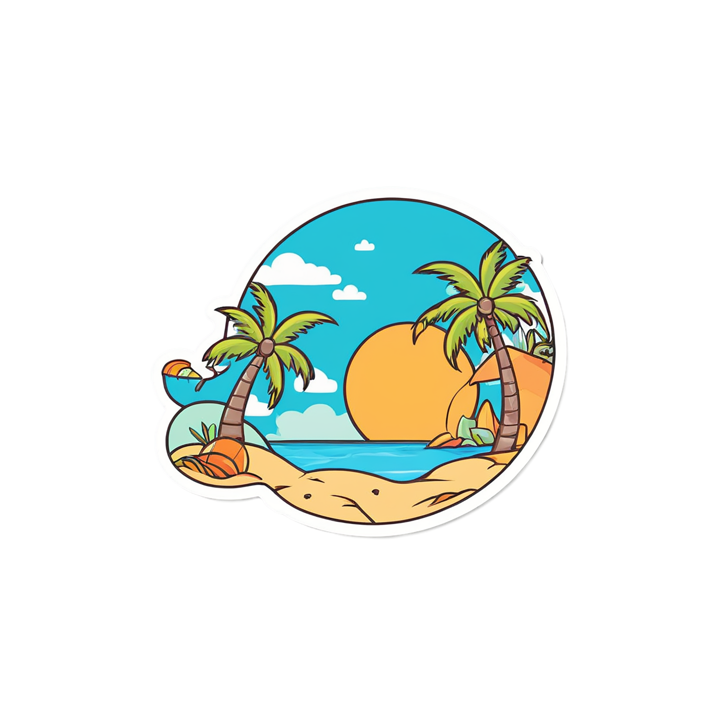 Beach cute sticker isolated on transparent background #12346