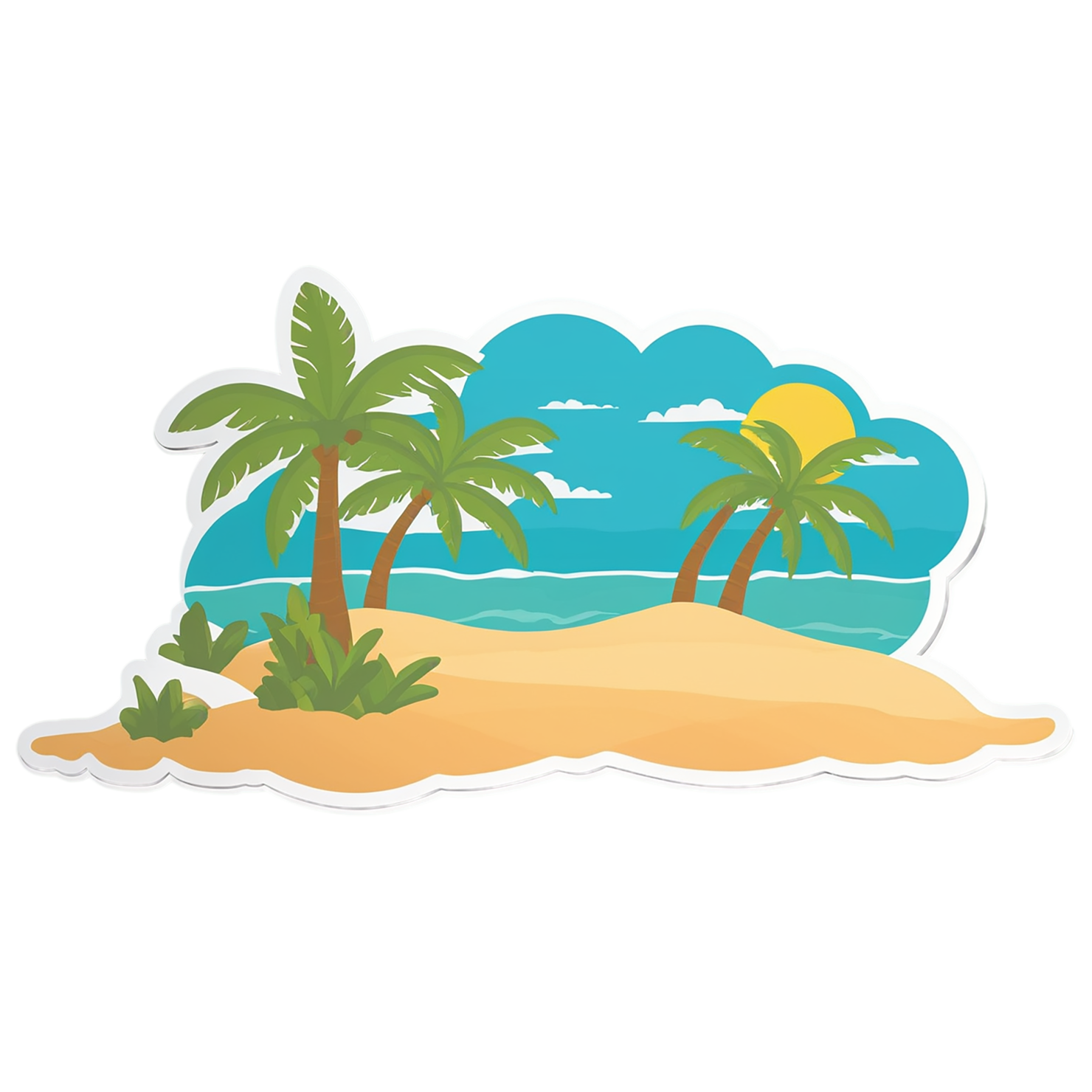 Beach cute sticker isolated on transparent background #12347