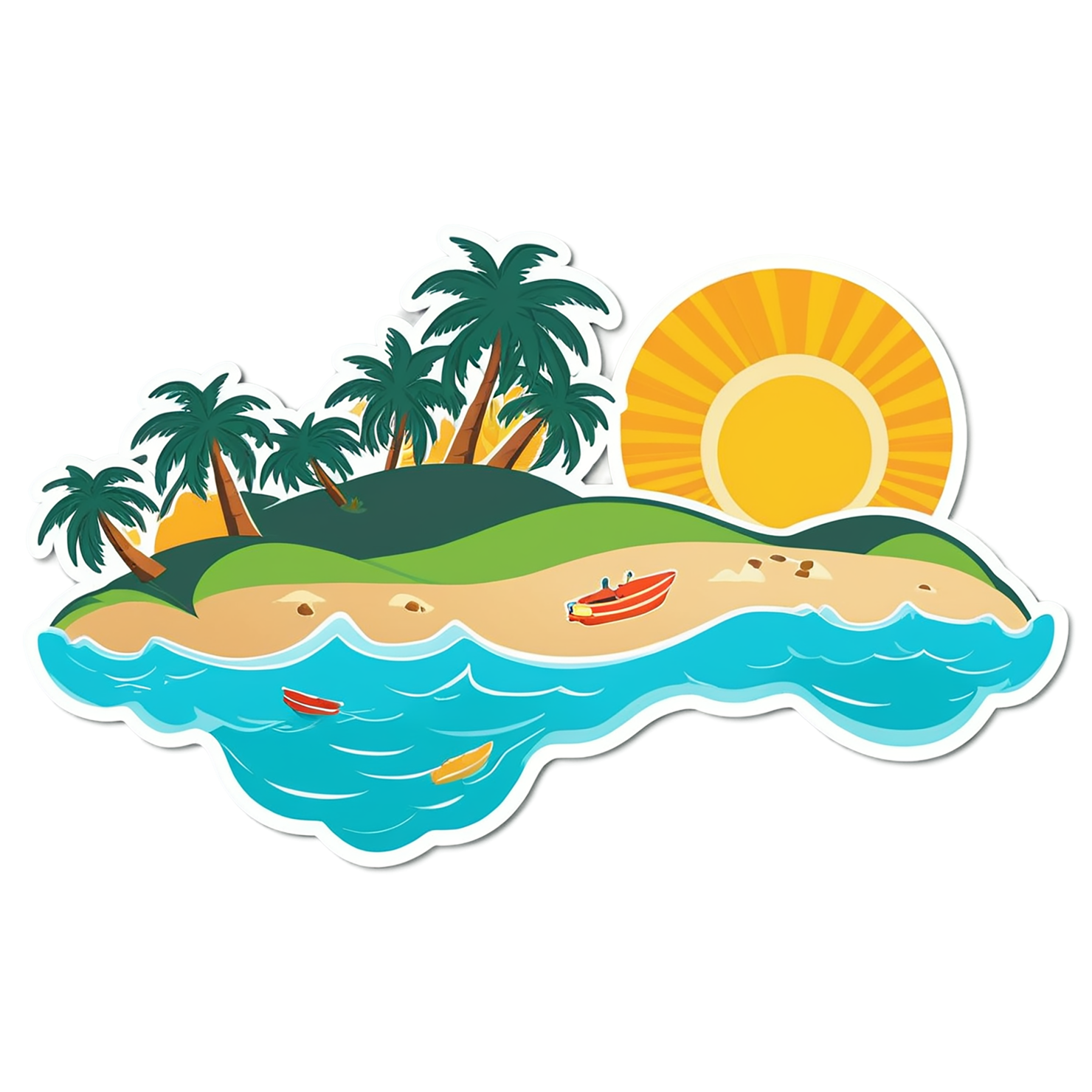 Beach cute sticker isolated on transparent background #12349